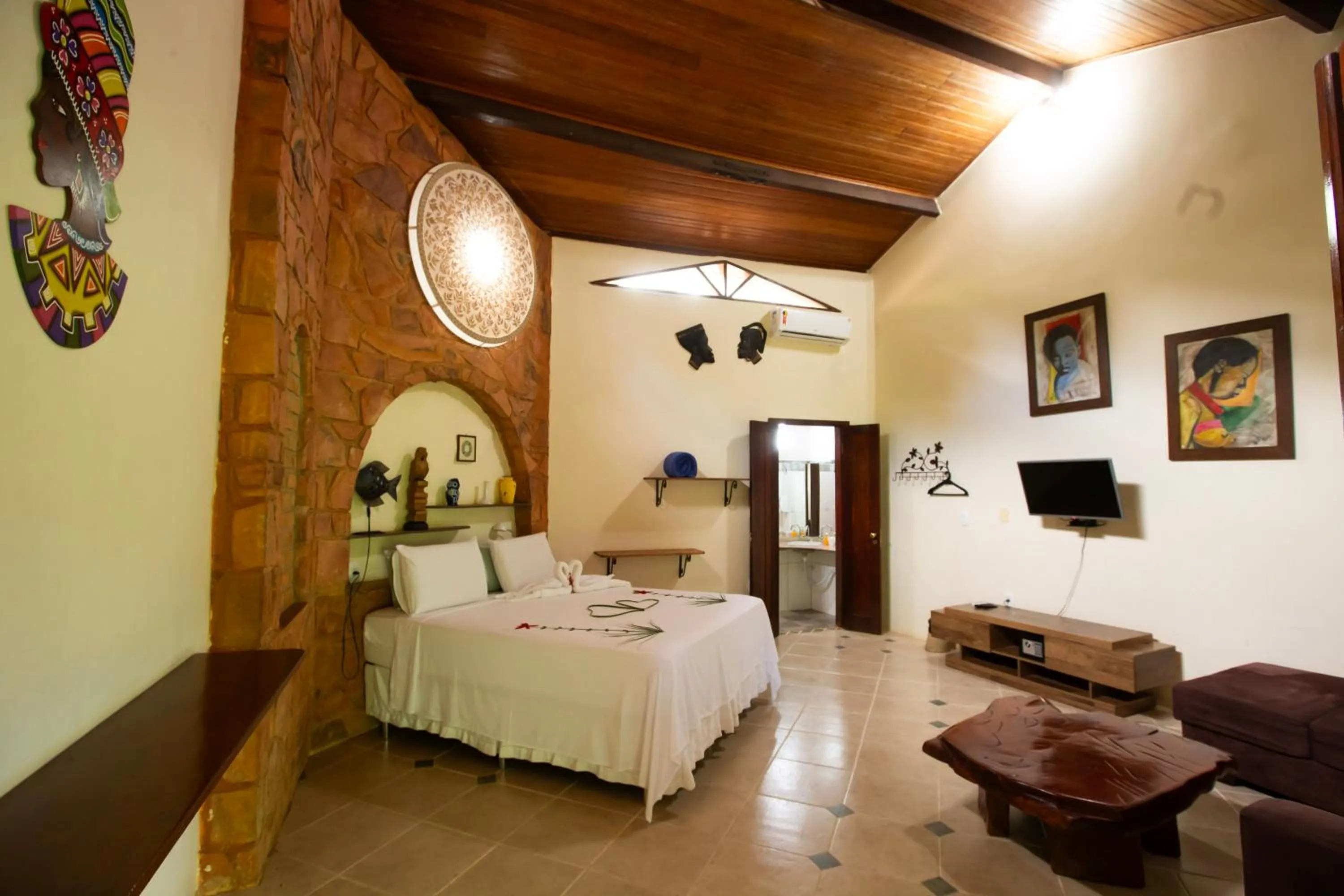 Bed in Pousada Canto No Bosque