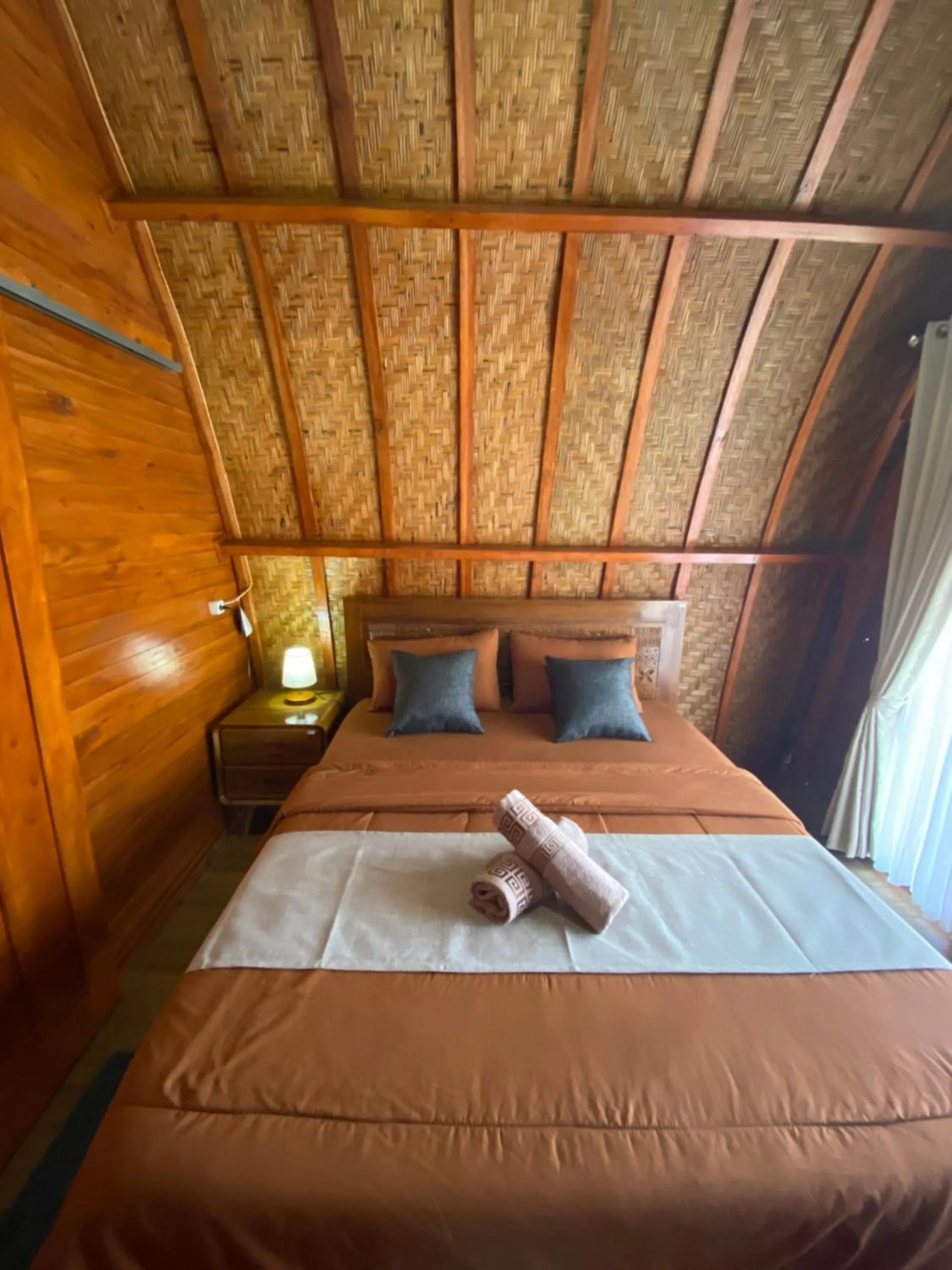 Bedroom, Bed in Batur Bamboo Cabin by ecommerceloka