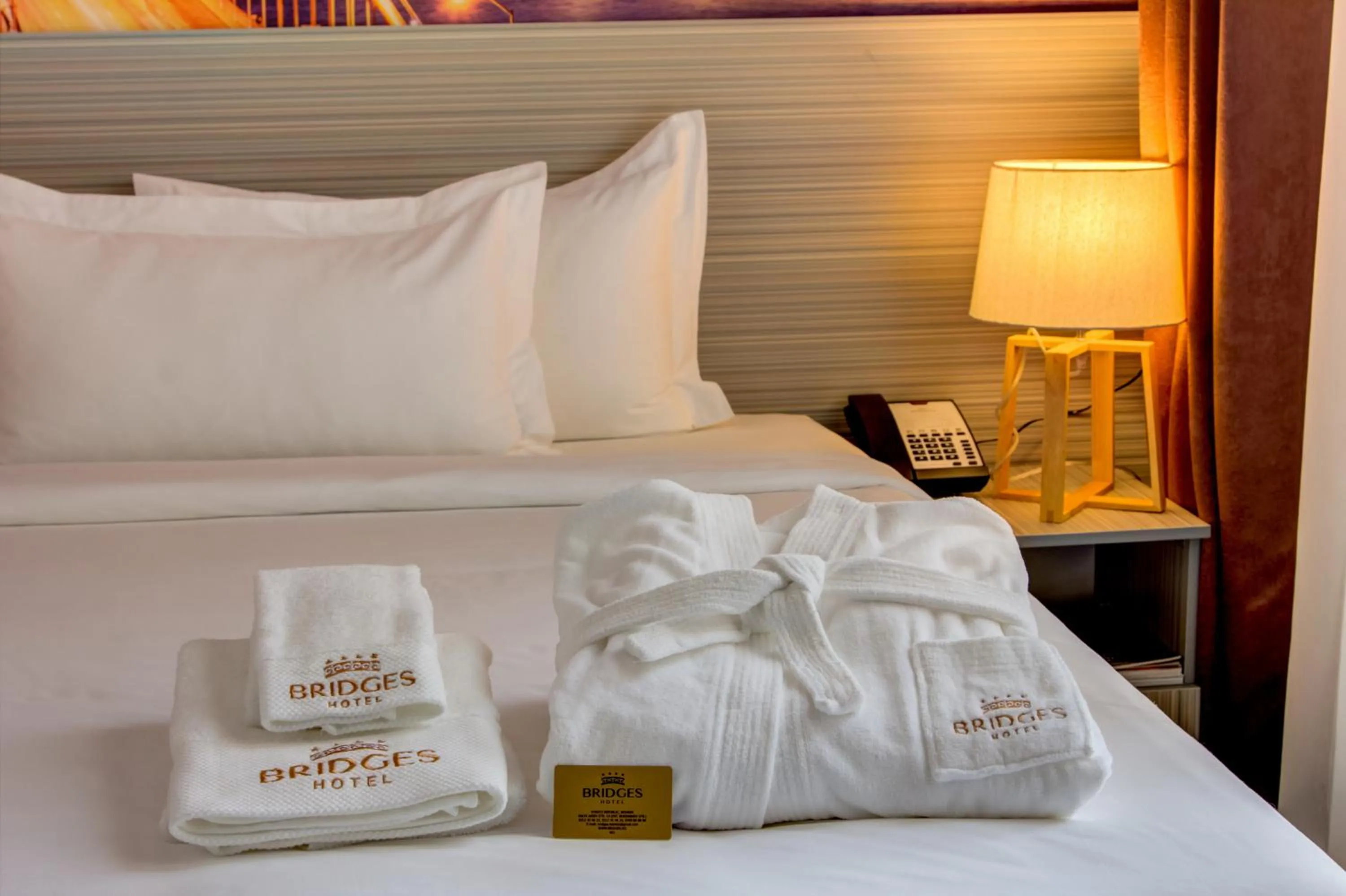 Bed in Hotel Bridges Bishkek