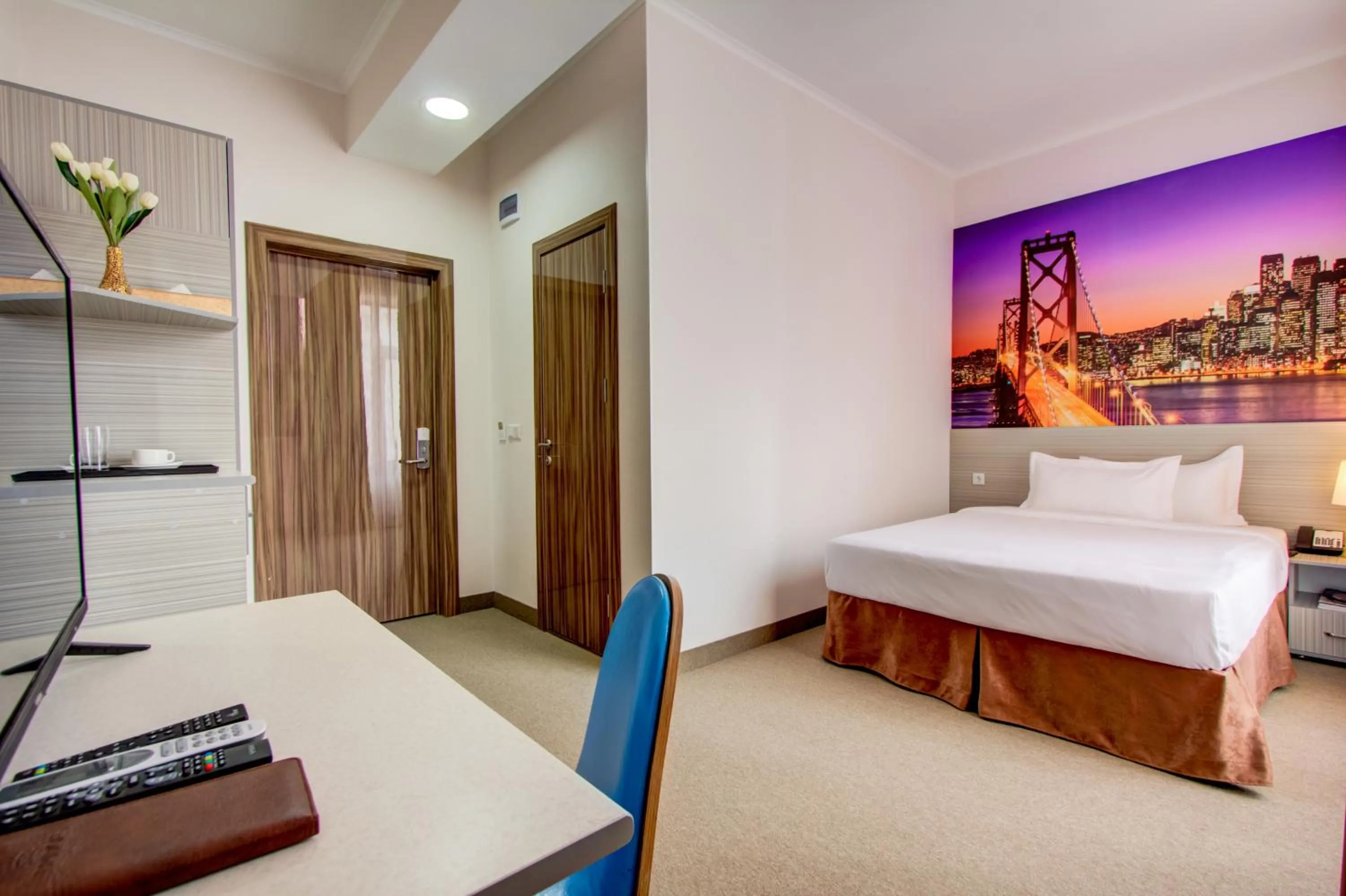 Bed in Hotel Bridges Bishkek