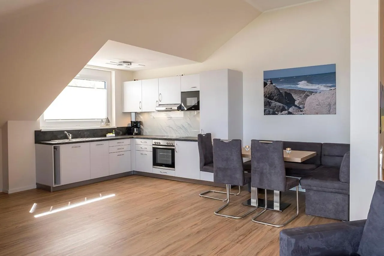 Kitchen or kitchenette in Hotel Haus am Meer