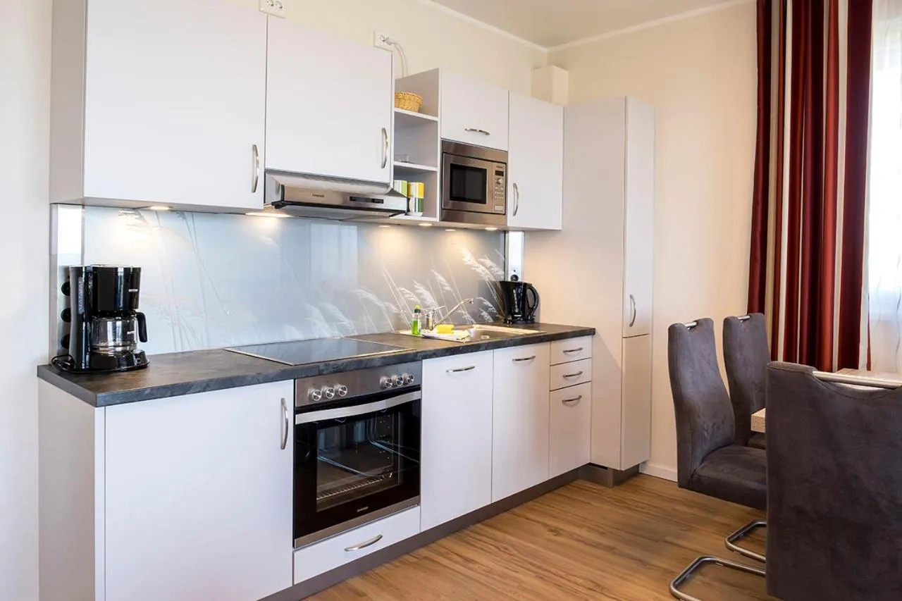 Kitchen or kitchenette in Hotel Haus am Meer