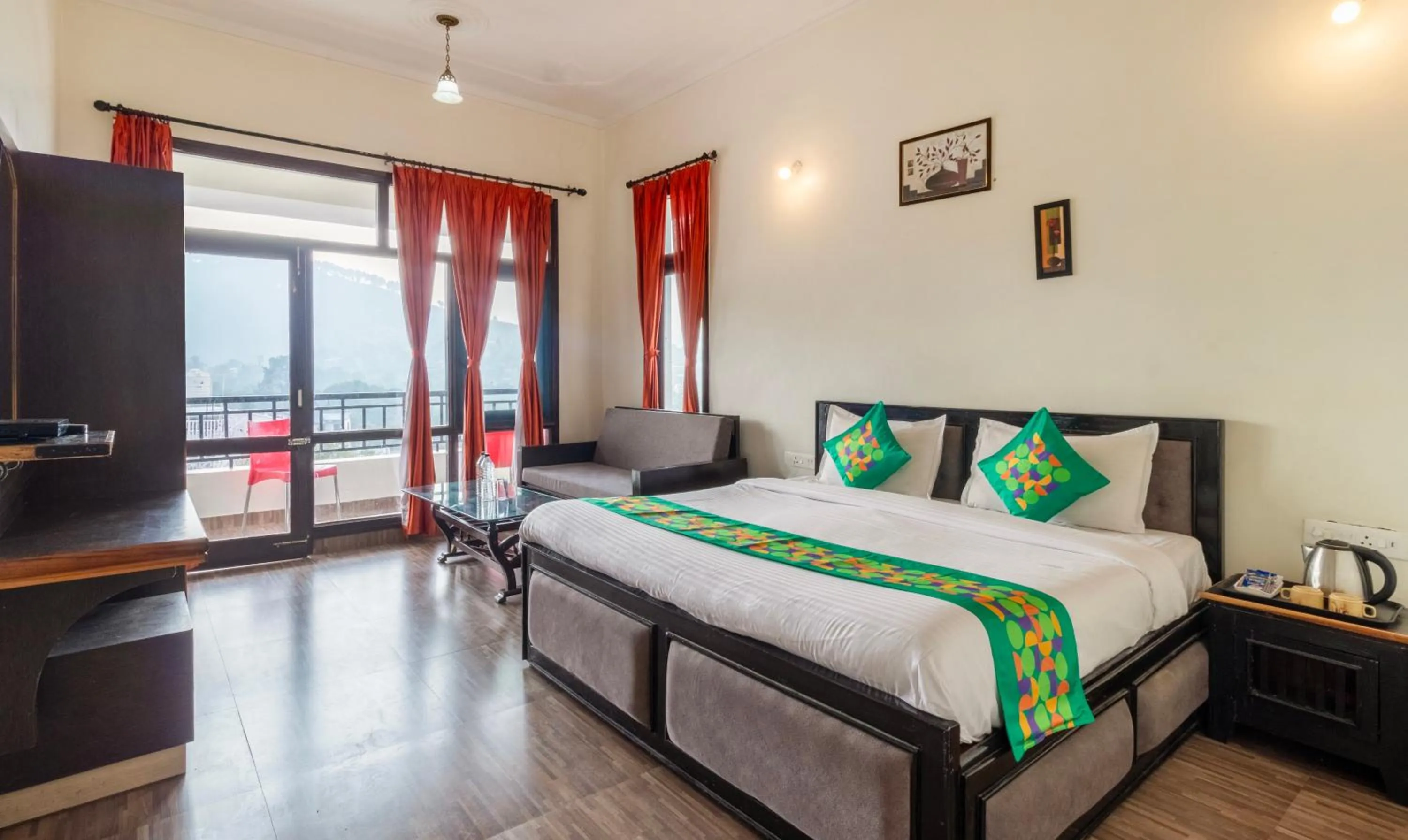 Bedroom, Bed in Treebo Spring Birds - Kainchi Dham