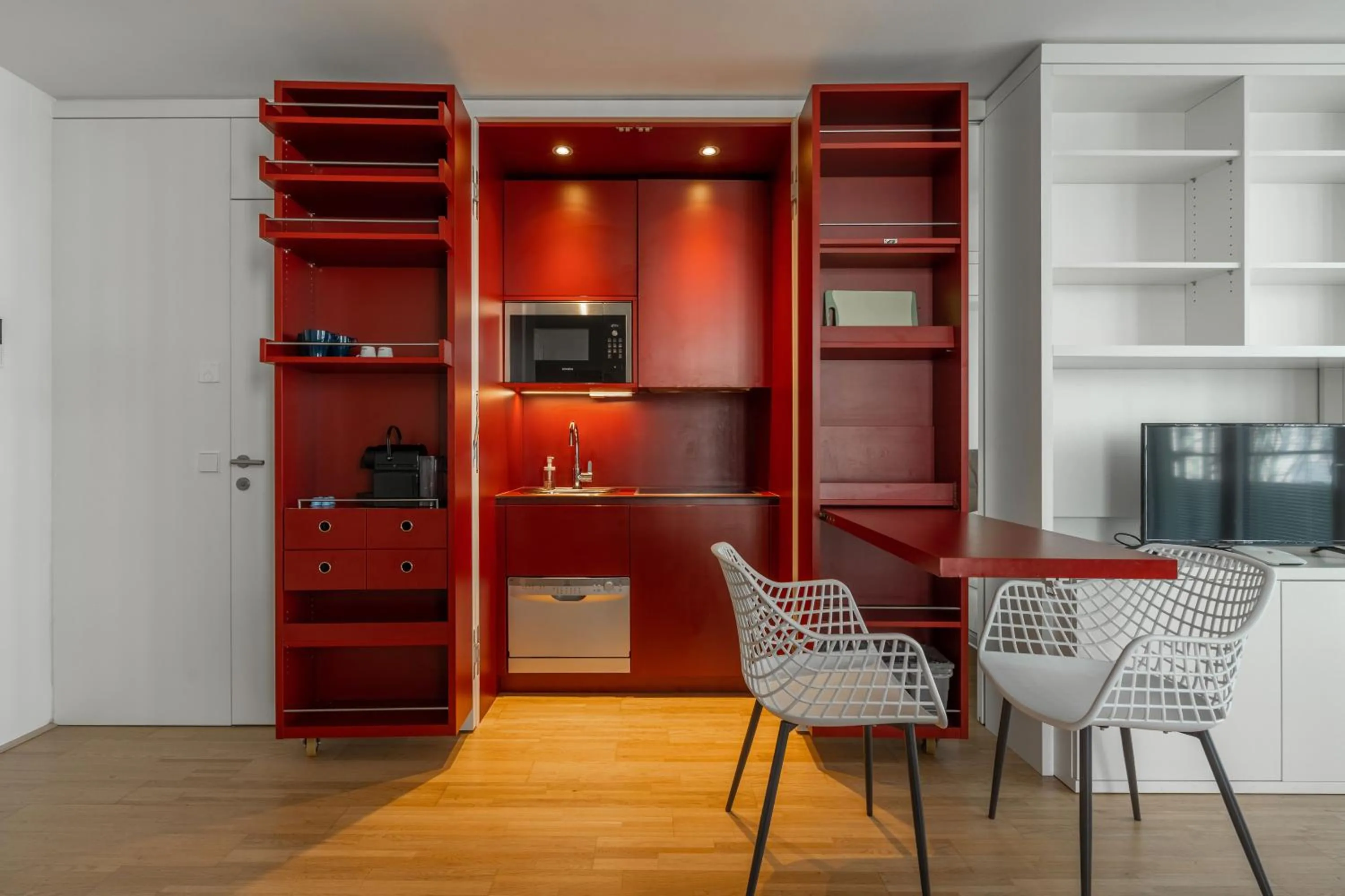 Dining area in easy-flat Grüner Prater - Balcony Apartments near Metro