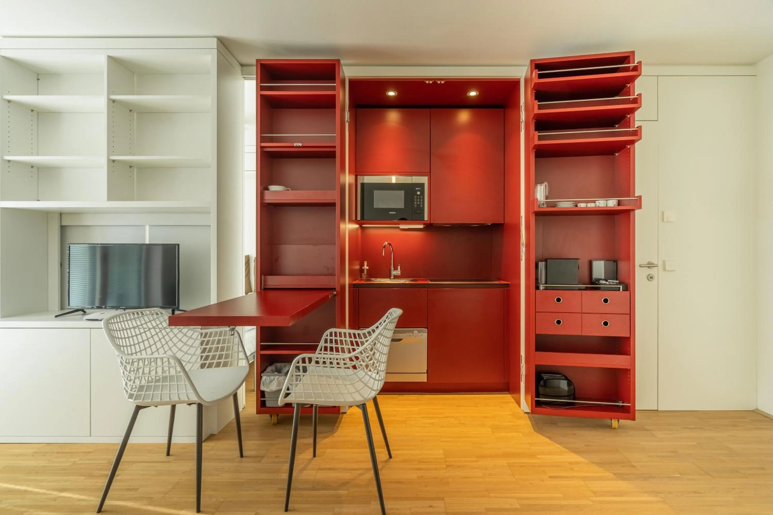 Kitchen or kitchenette in easy-flat Grüner Prater - Balcony Apartments near Metro