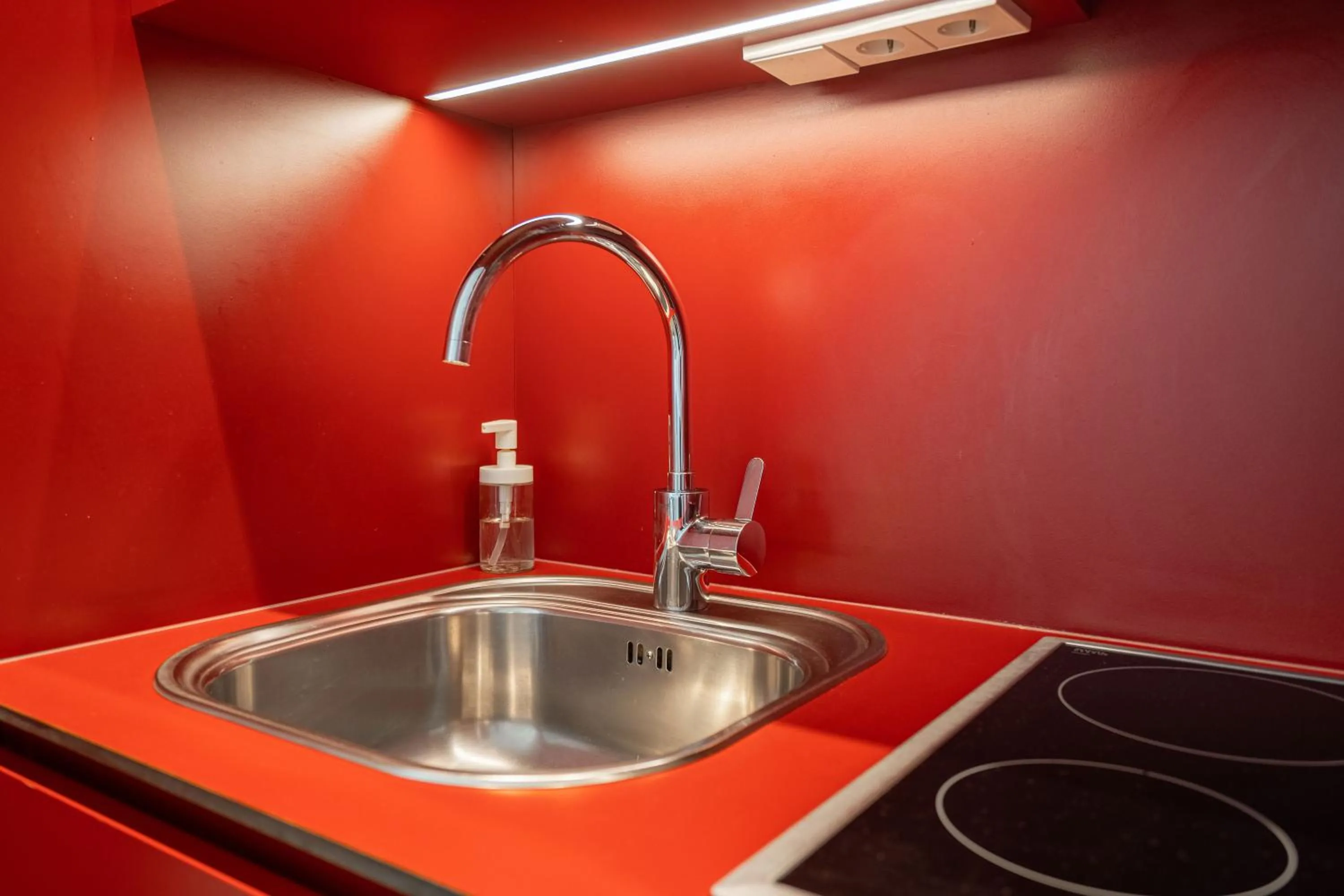Kitchen or kitchenette in easy-flat Grüner Prater - Balcony Apartments near Metro