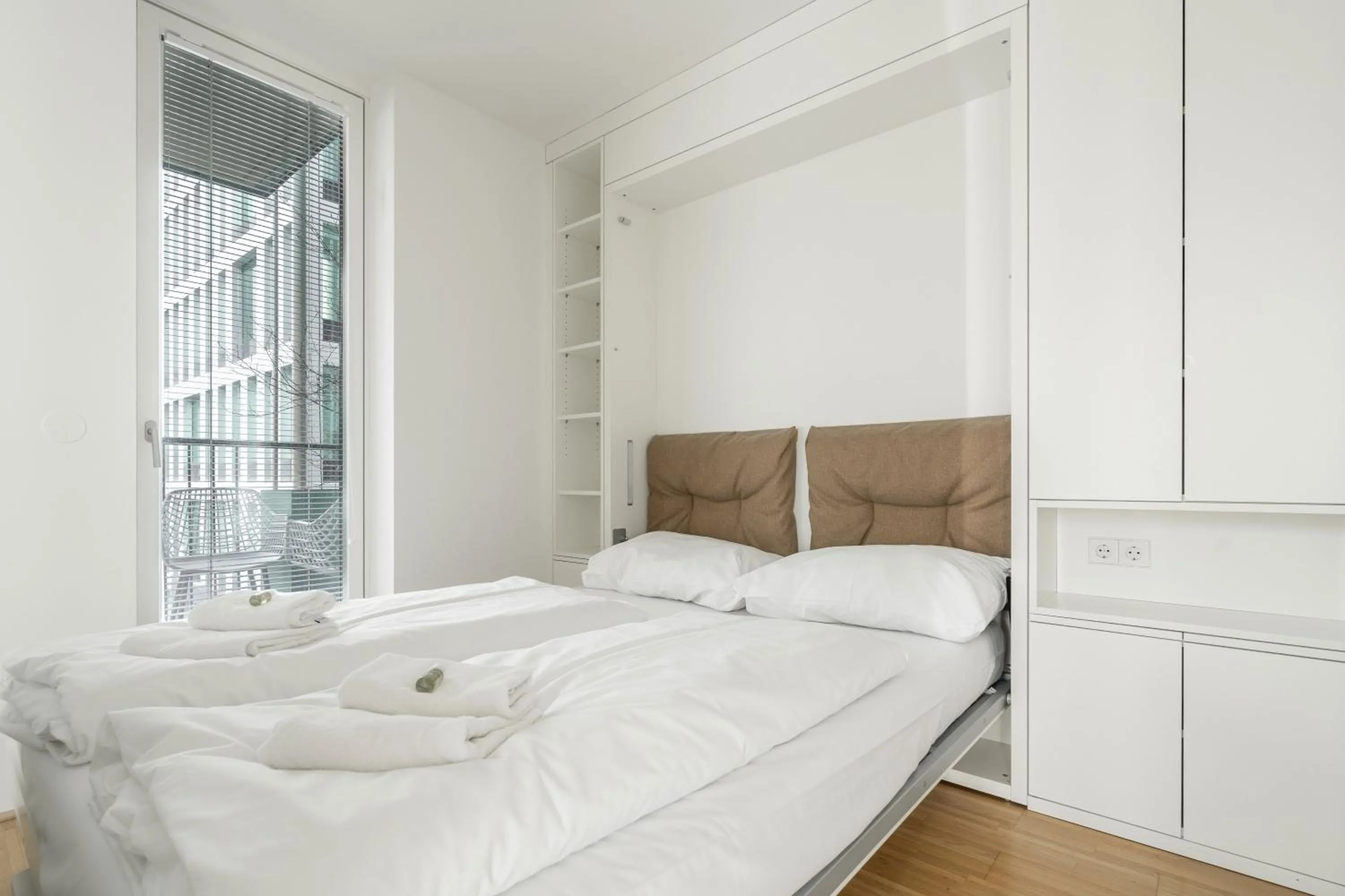 Bedroom, Bed in easy-flat Grüner Prater - Balcony Apartments near Metro