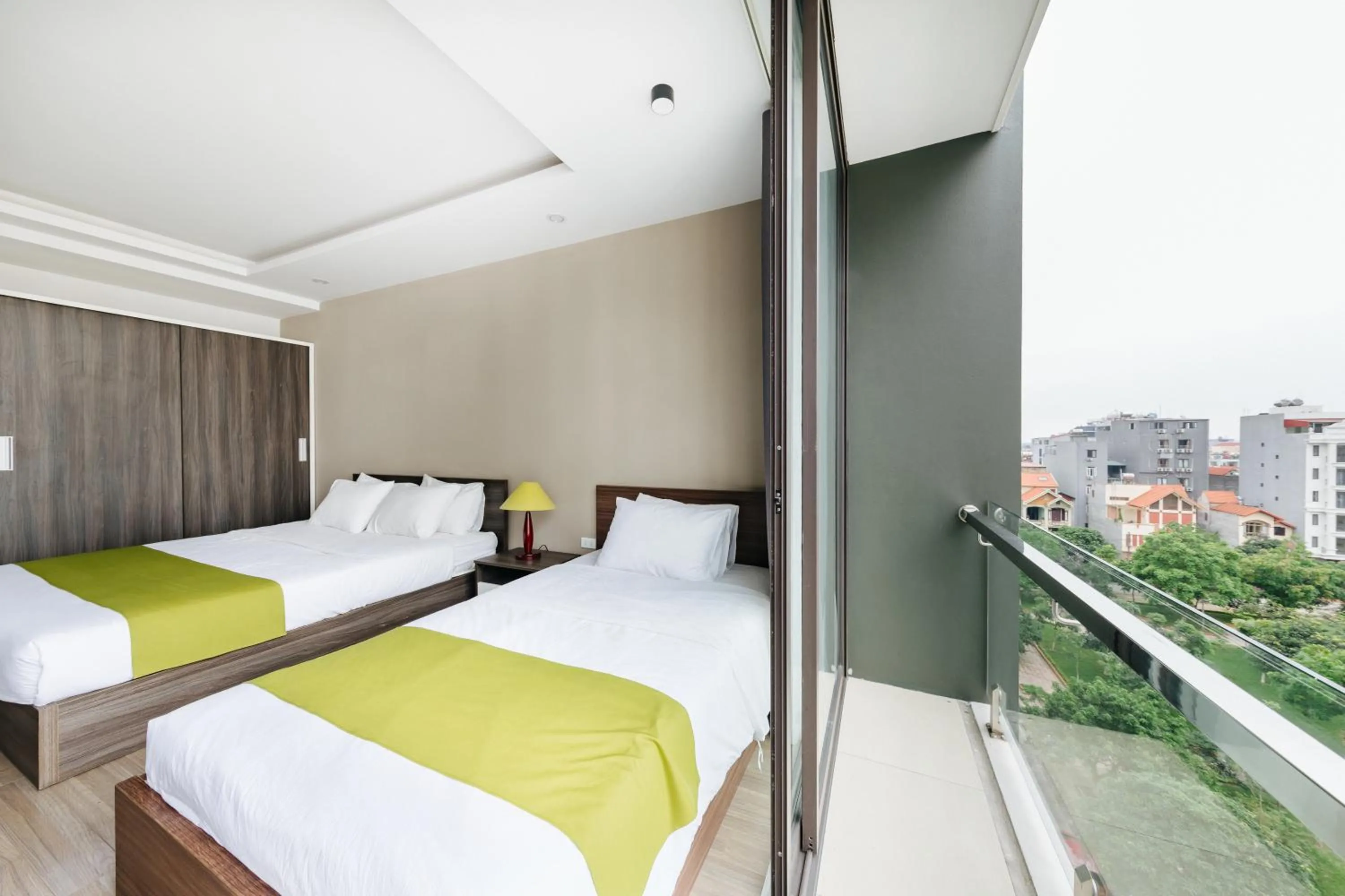 Balcony/Terrace, Bed in Hana 2 Apartment & Hotel Bac Ninh
