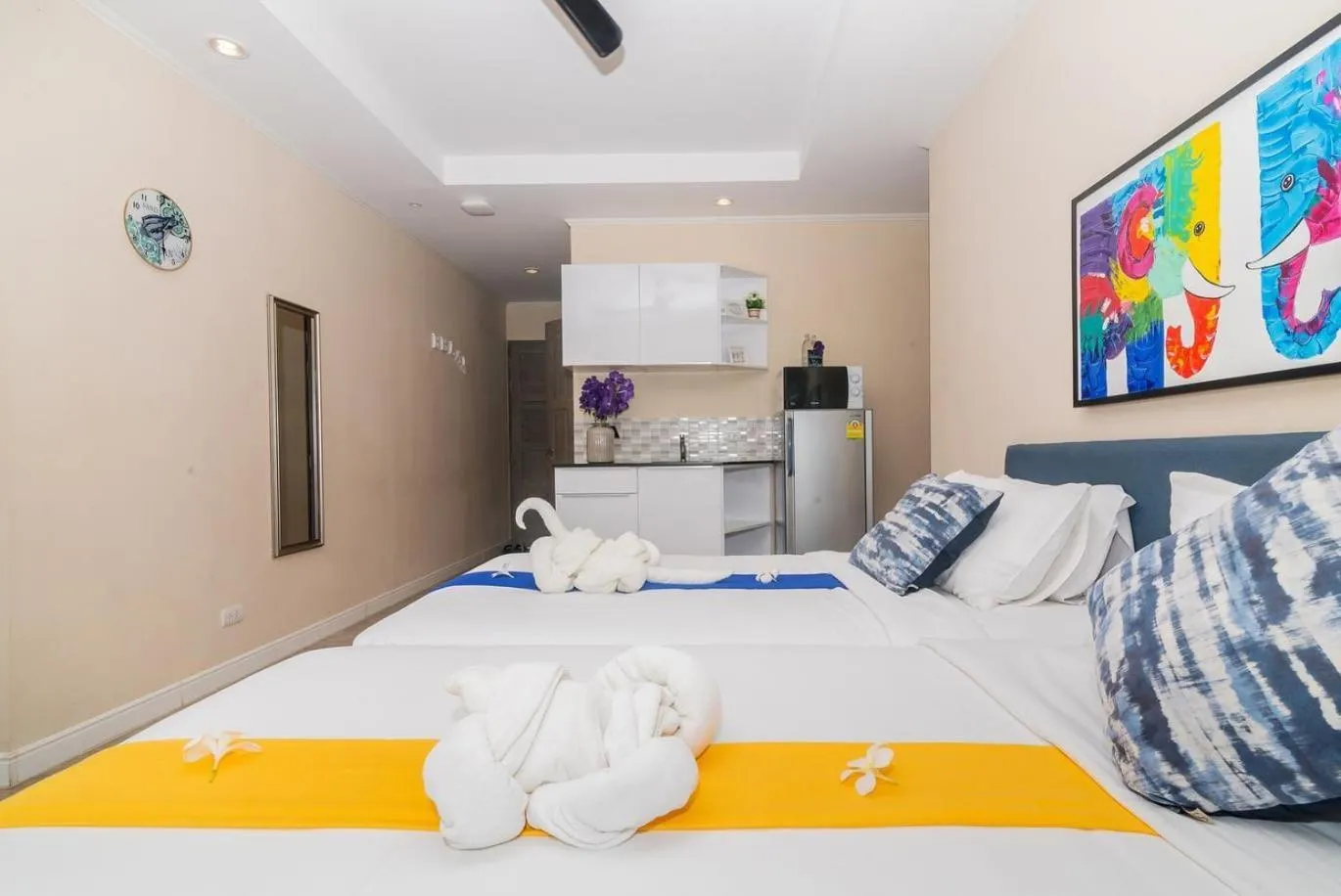 Bed in Surf and Sand Resort