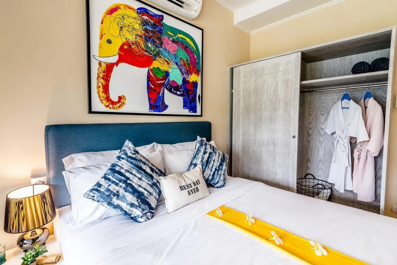 Bed in Surf and Sand Resort