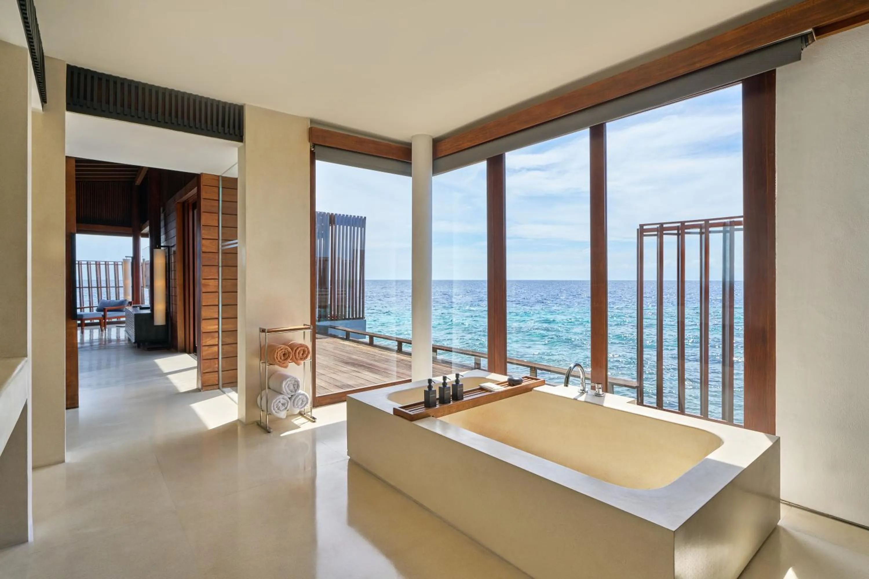 Bathroom, Bed in Park Hyatt Maldives Hadahaa