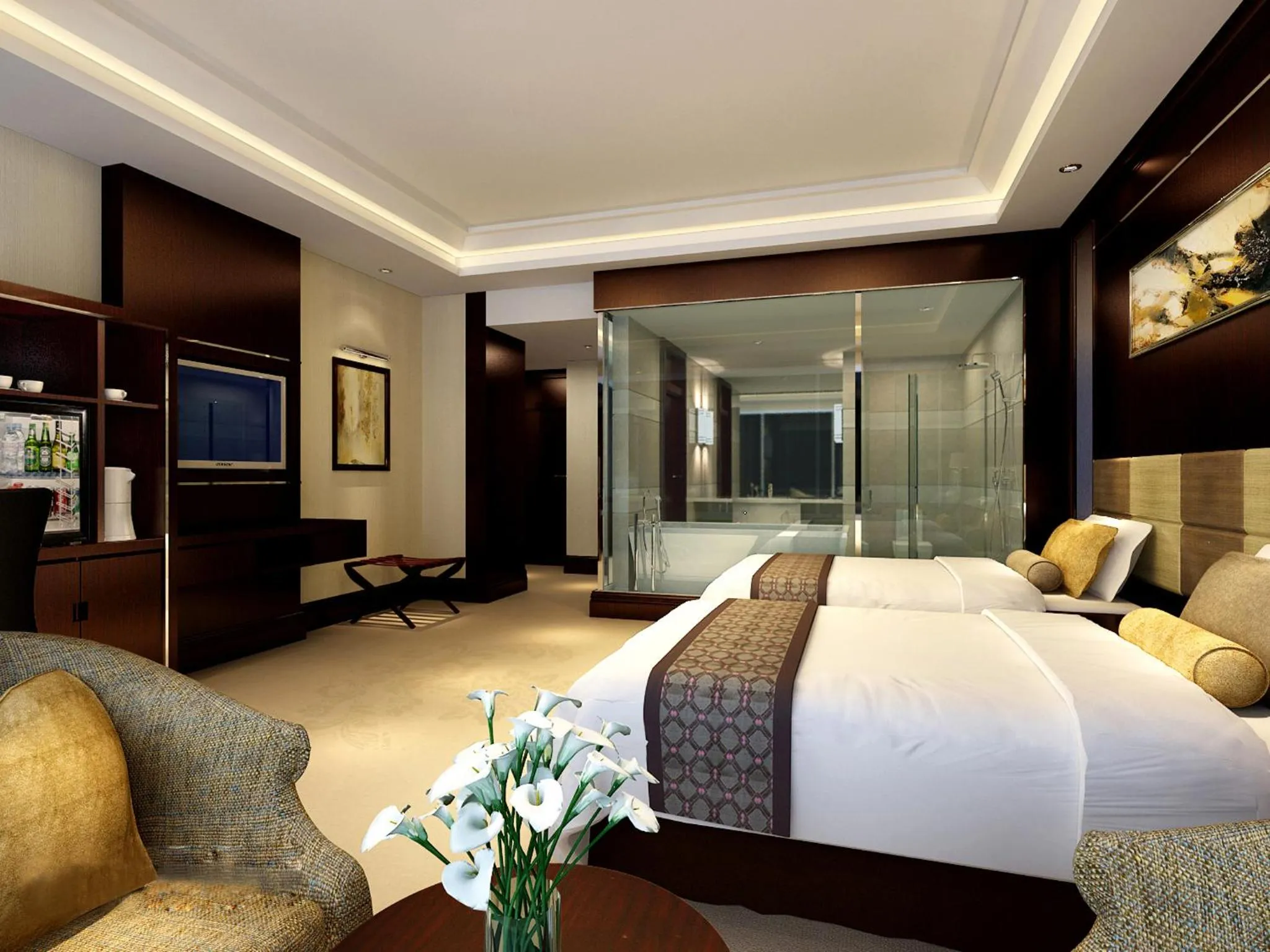 Bedroom, Bed in Huafang Jinling International Hotel Zhangjiagang