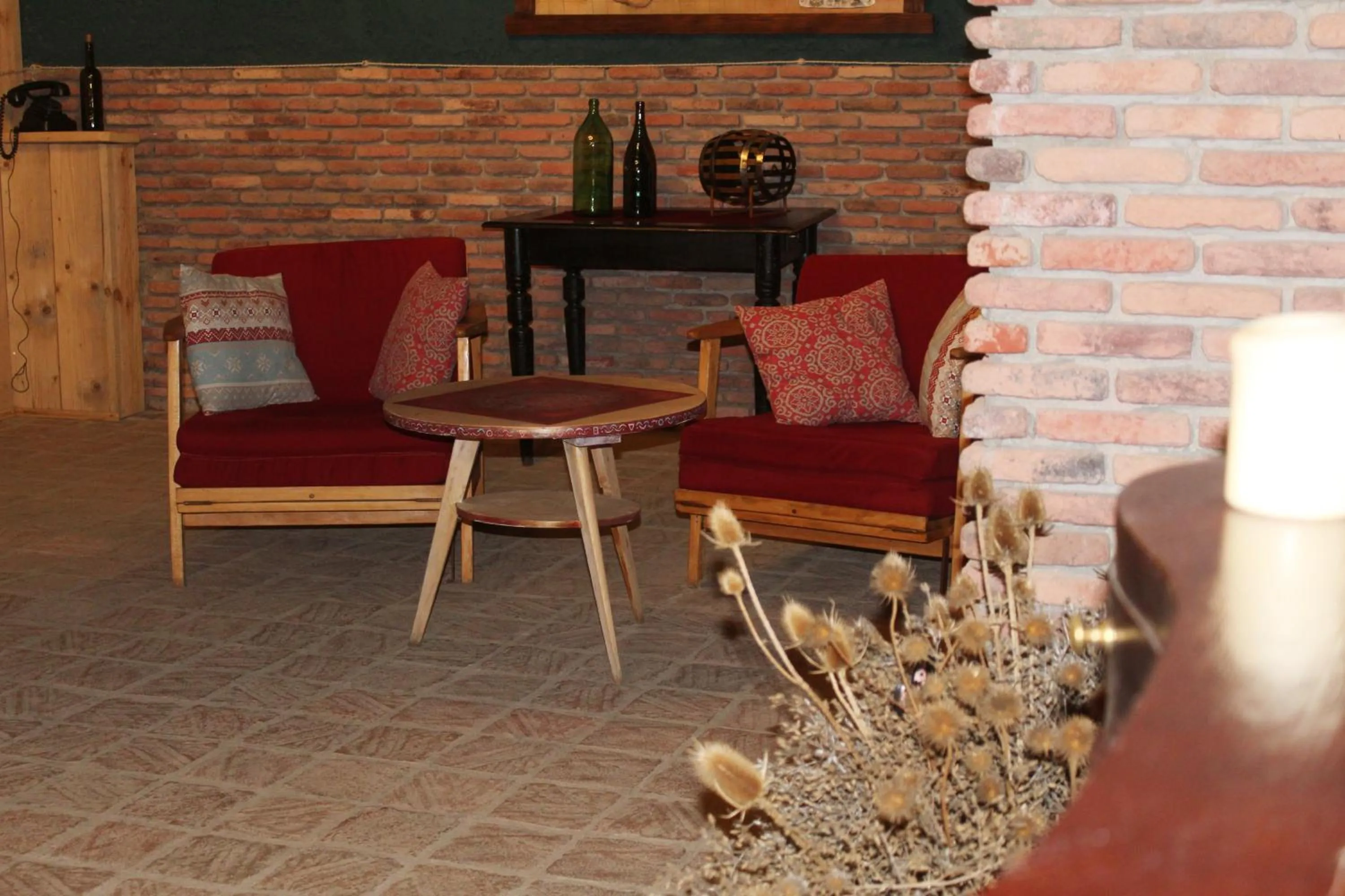 Seating area in Hotel Tela & Mareli Winery