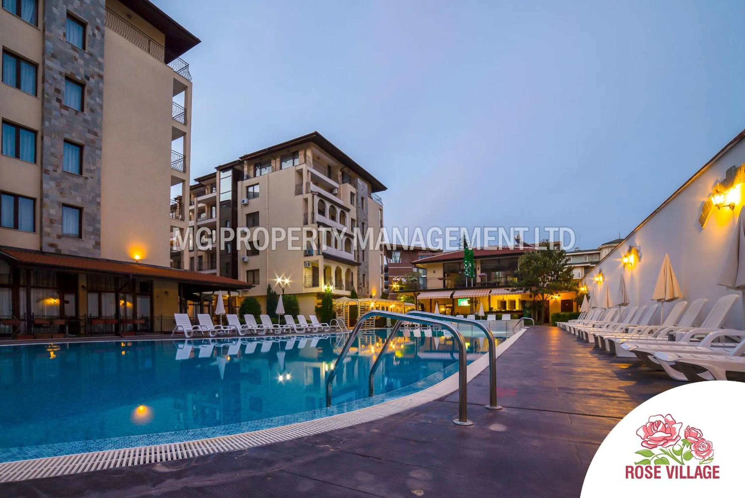 Pool view in Apartment Tourist Complex Rose Village