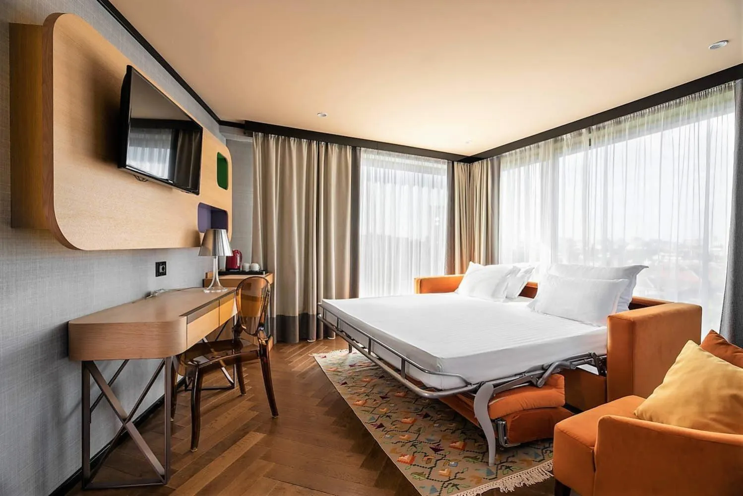 Bed in Eurostars Sofia City