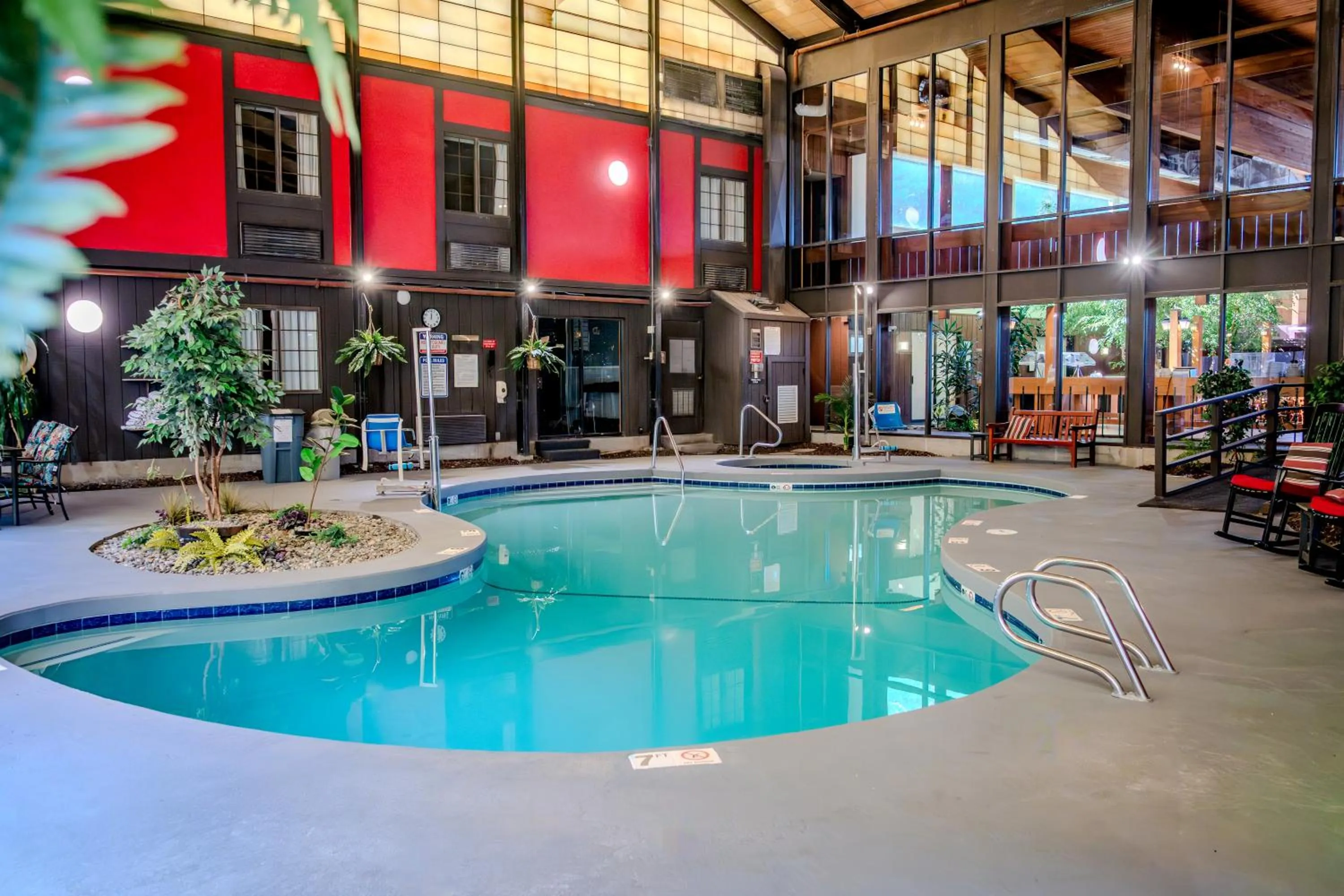 Pool view in Fireside Inn & Suites West Lebanon