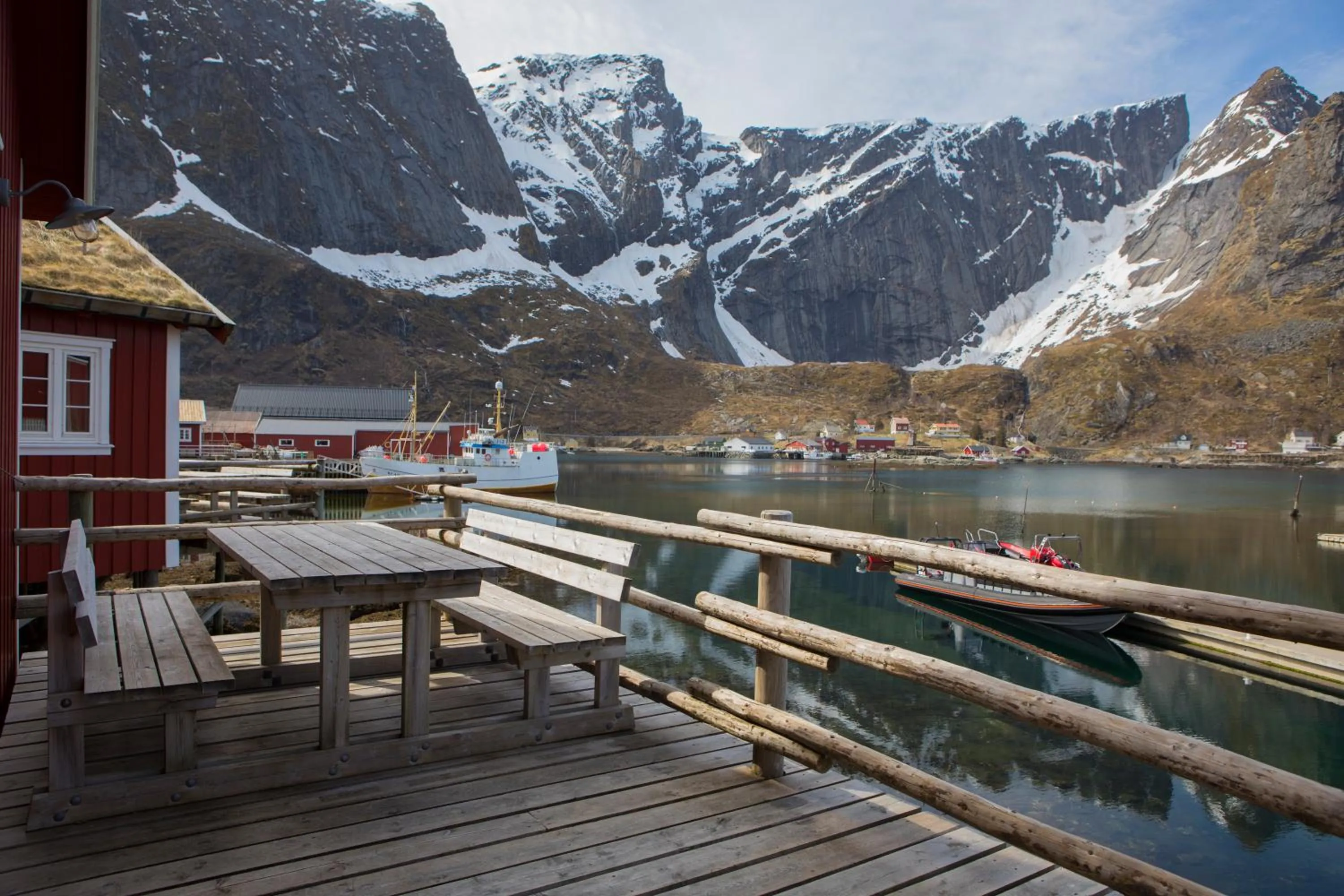 Balcony/Terrace in Reine Rorbuer - by Classic Norway Hotels