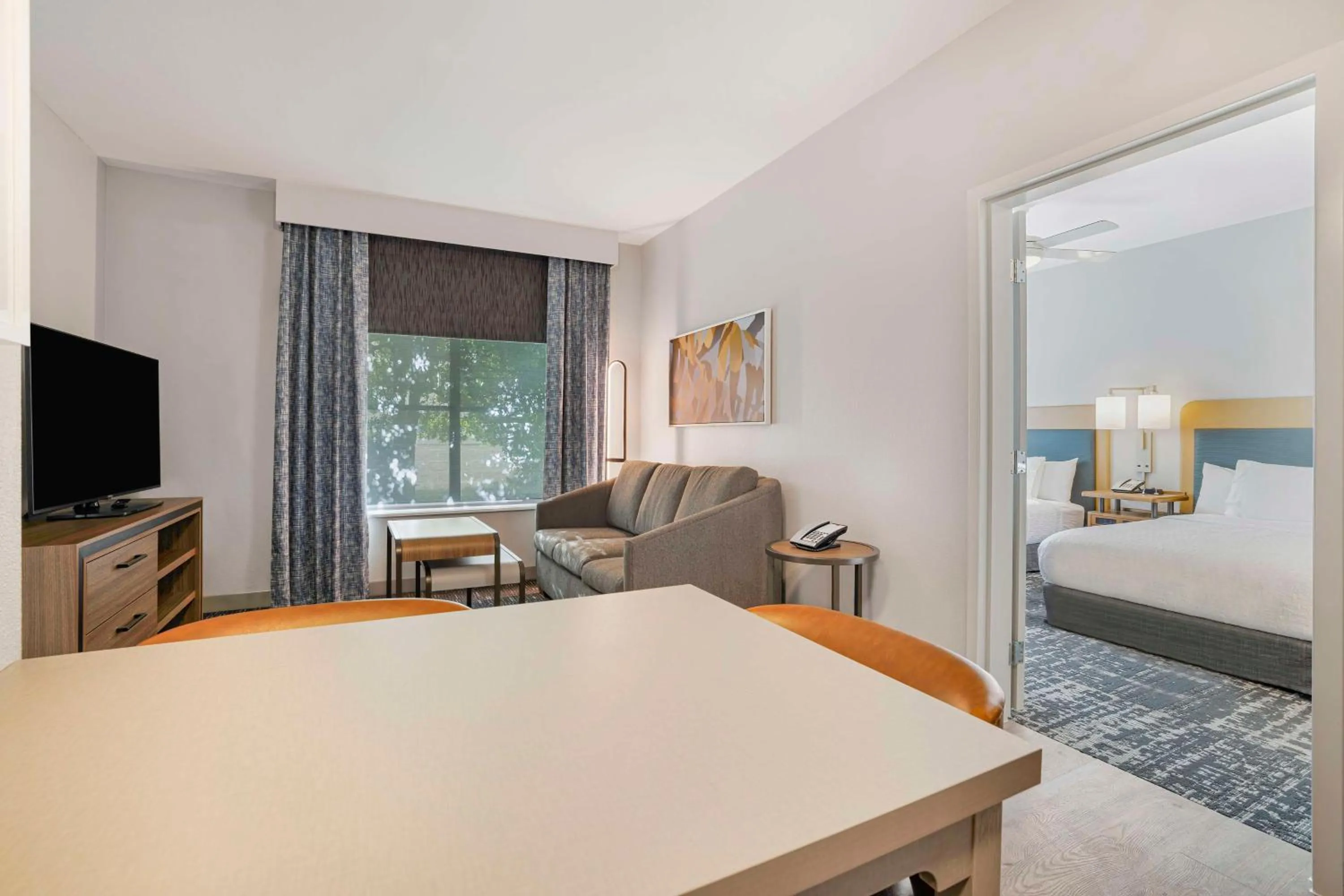 Living room, Bed in Homewood Suites by Hilton Plano-Richardson