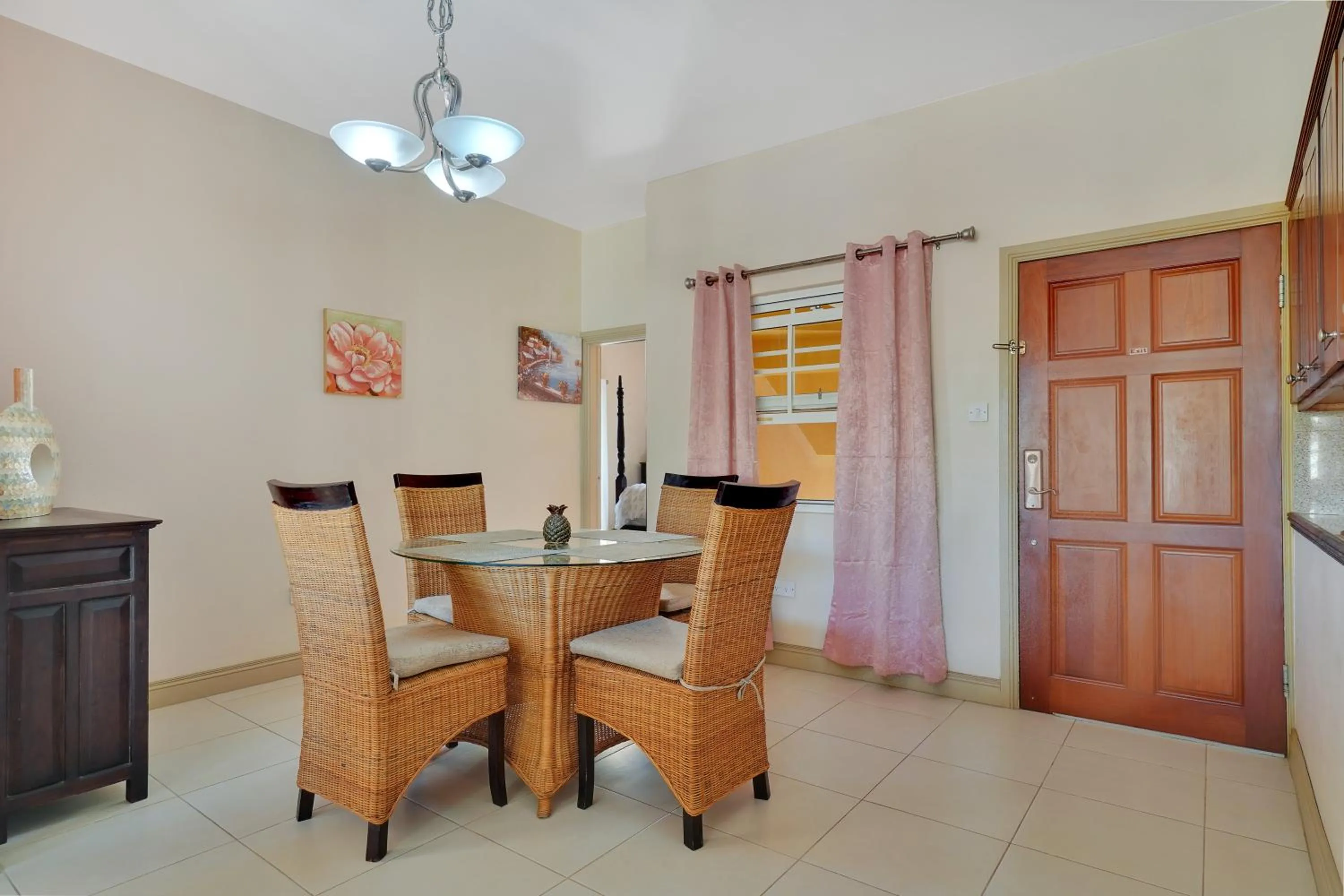 Seating area in Mandela Court Suites Grenada