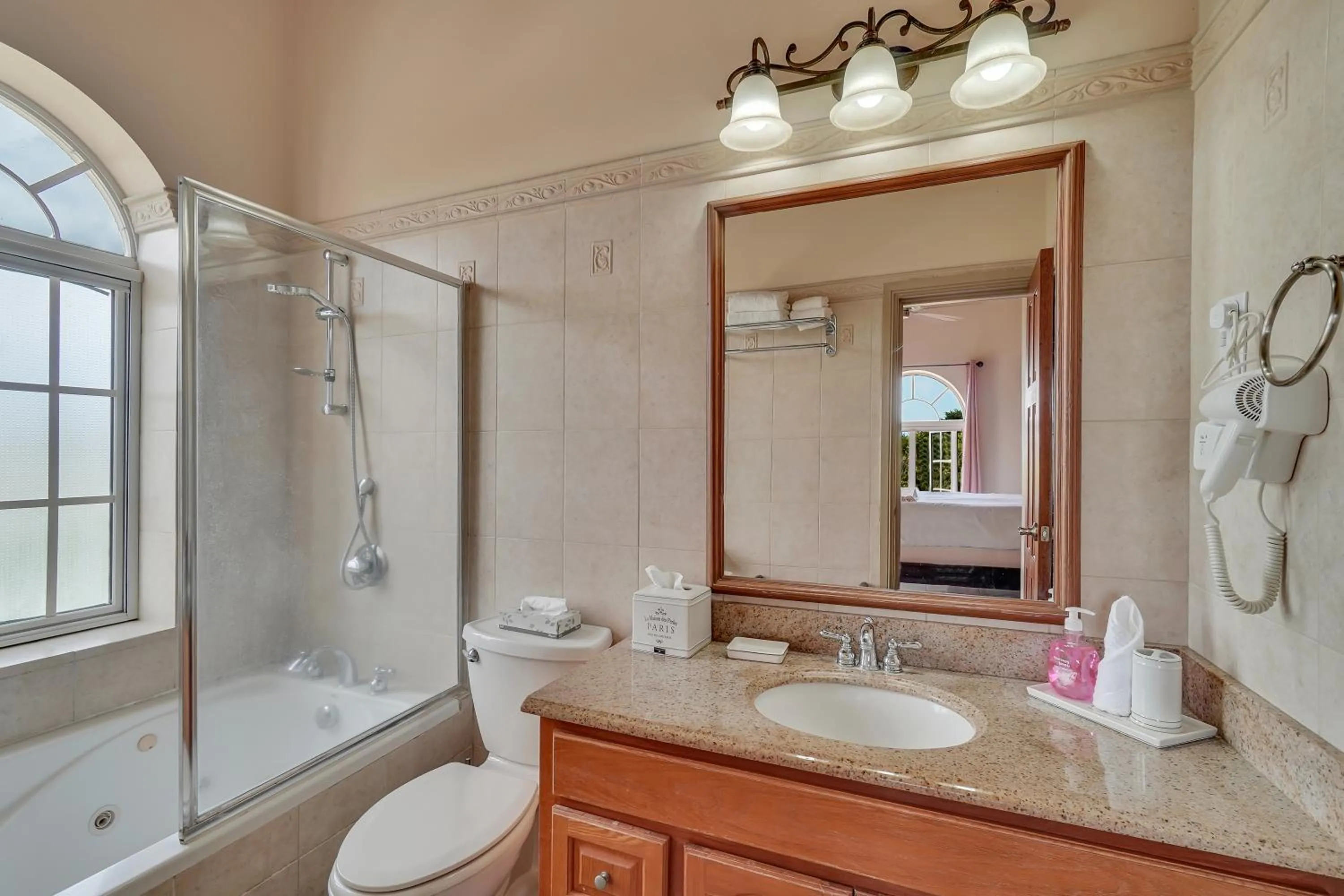 Shower in Mandela Court Suites Grenada