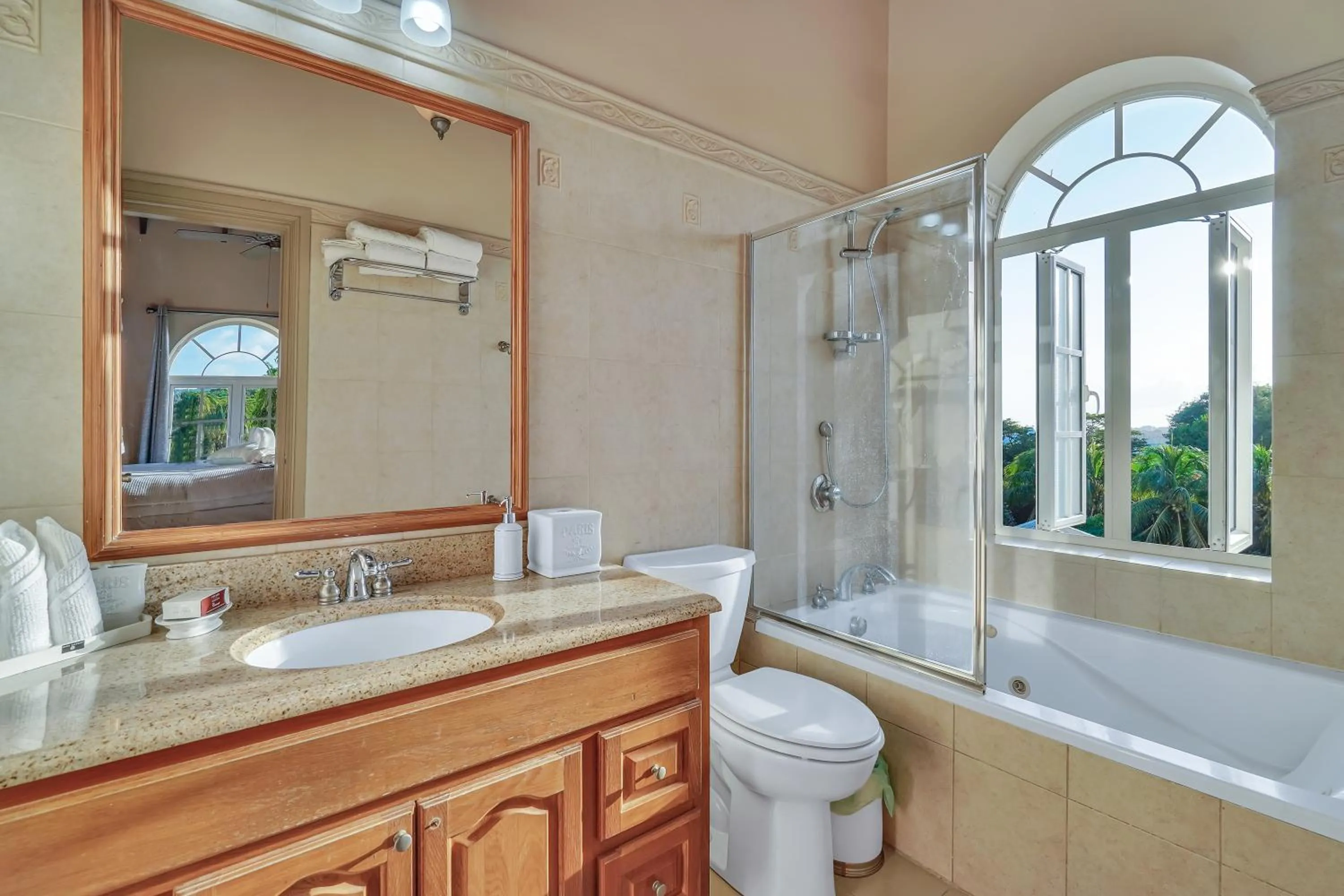 Shower in Mandela Court Suites Grenada