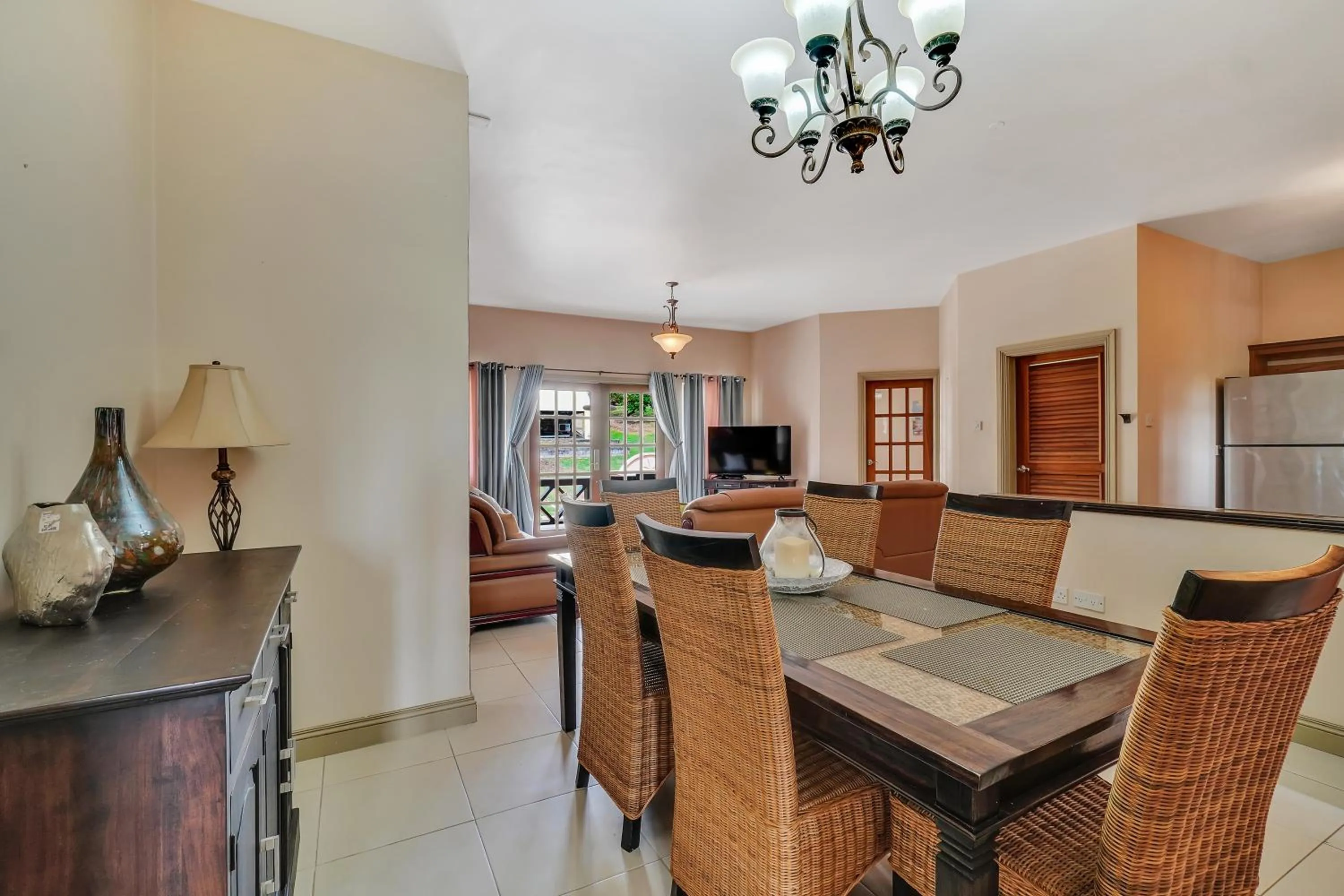 Seating area in Mandela Court Suites Grenada