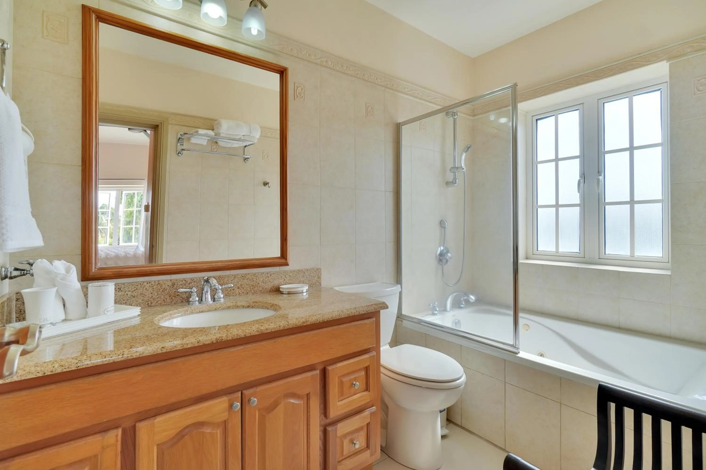 Shower in Mandela Court Suites Grenada