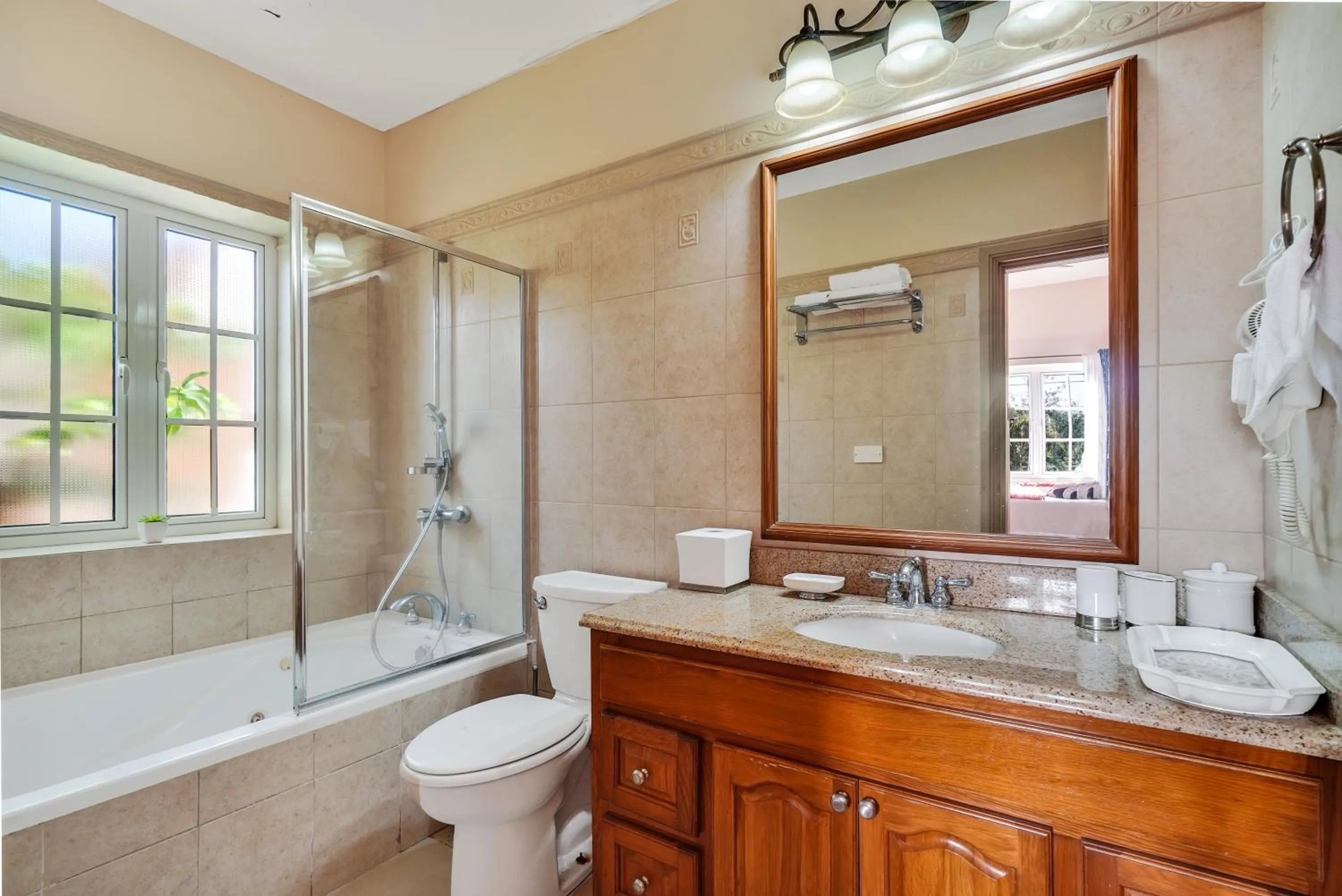 Shower in Mandela Court Suites Grenada