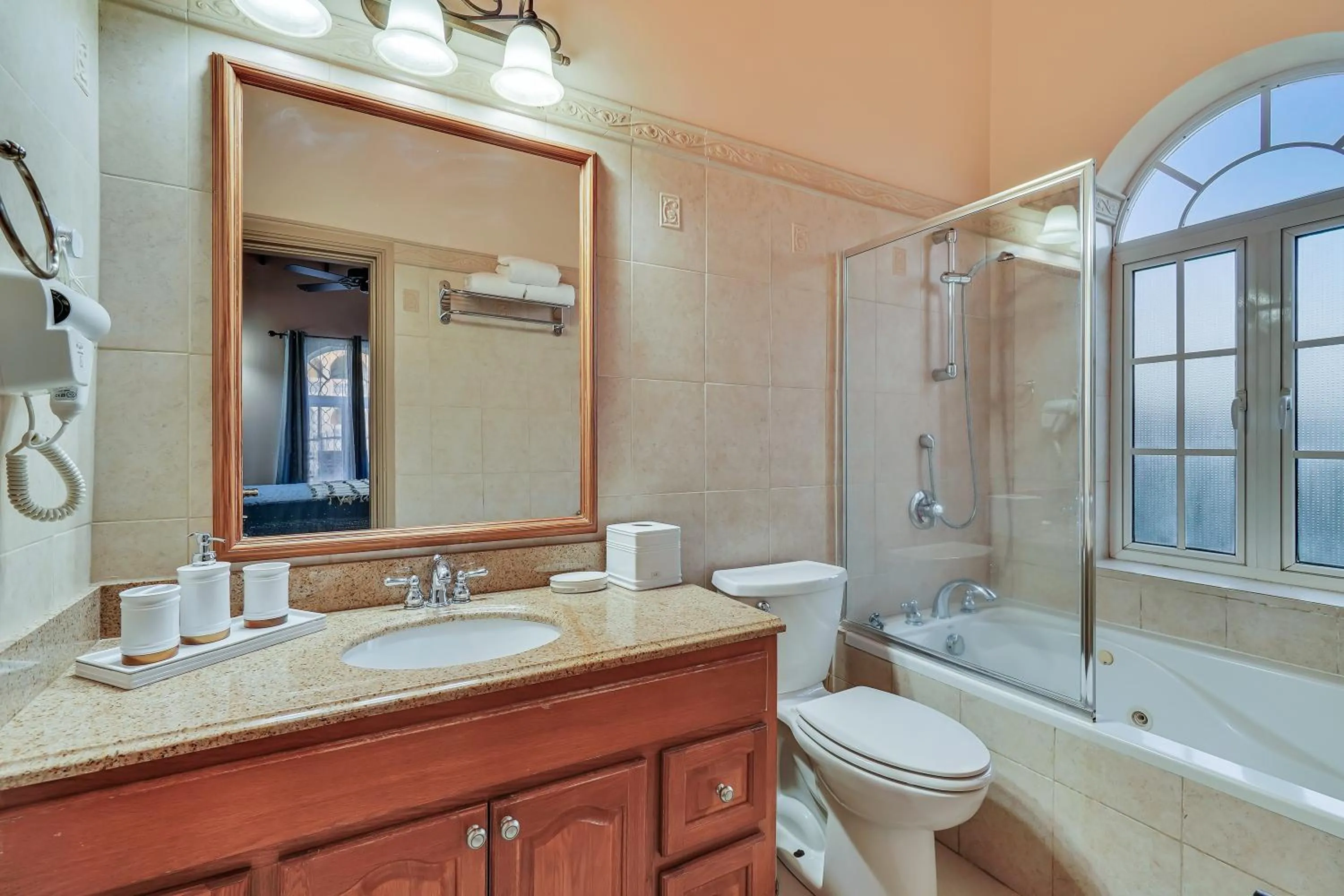 Shower in Mandela Court Suites Grenada