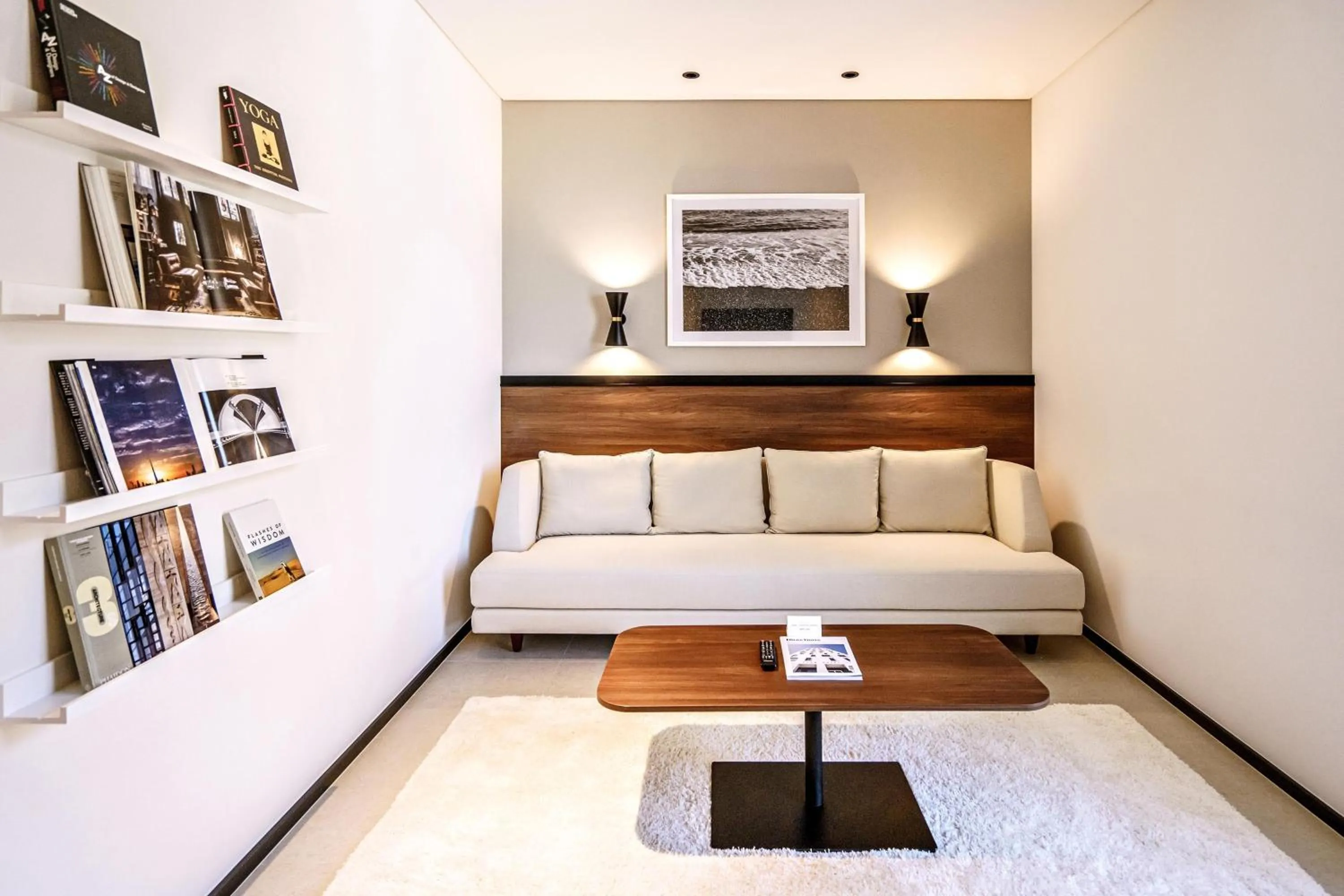 Living room, Bed in FORM Hotel Al Jaddaf, Dubai, a Member of Design Hotels