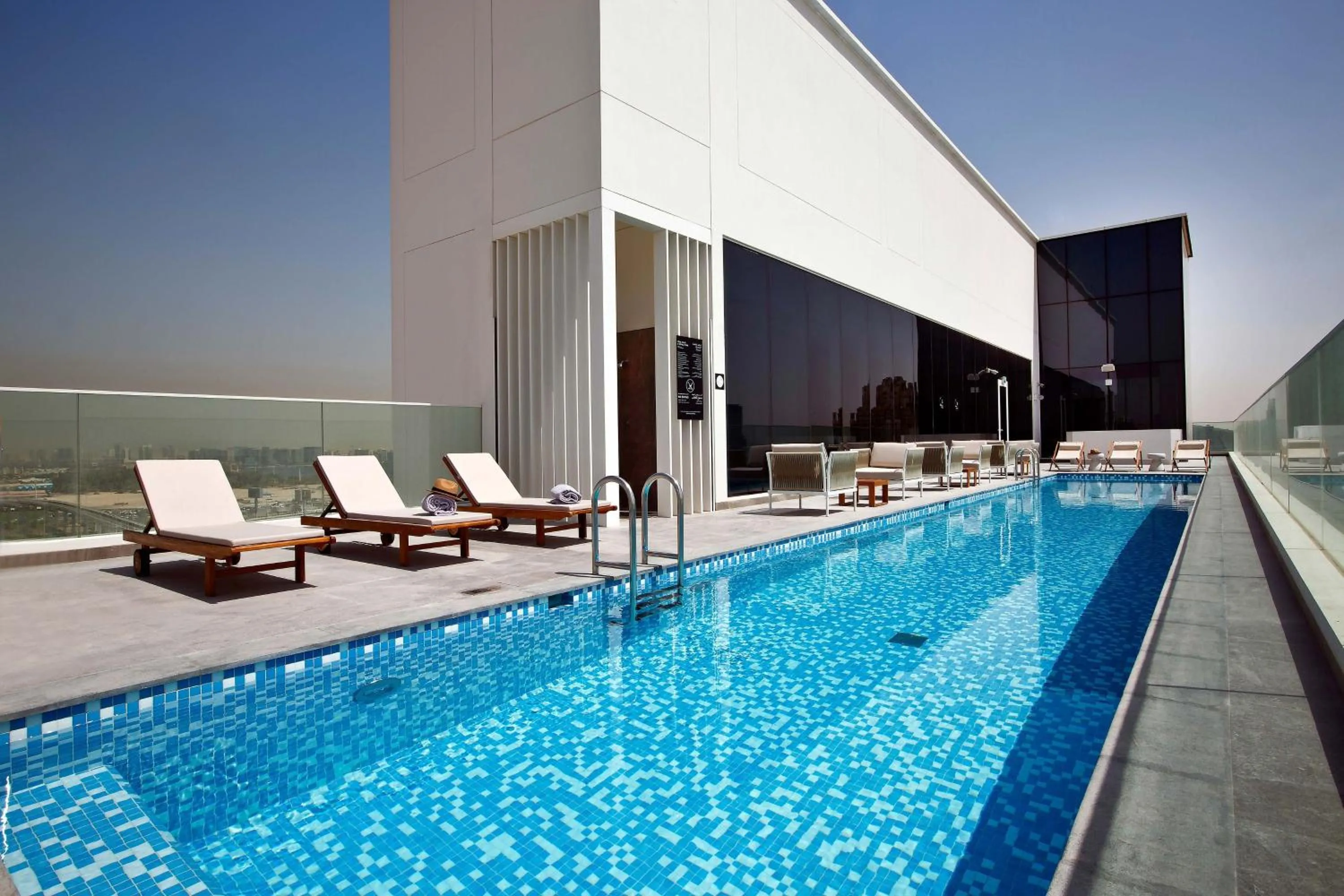 Swimming pool in FORM Hotel Al Jaddaf, Dubai, a Member of Design Hotels