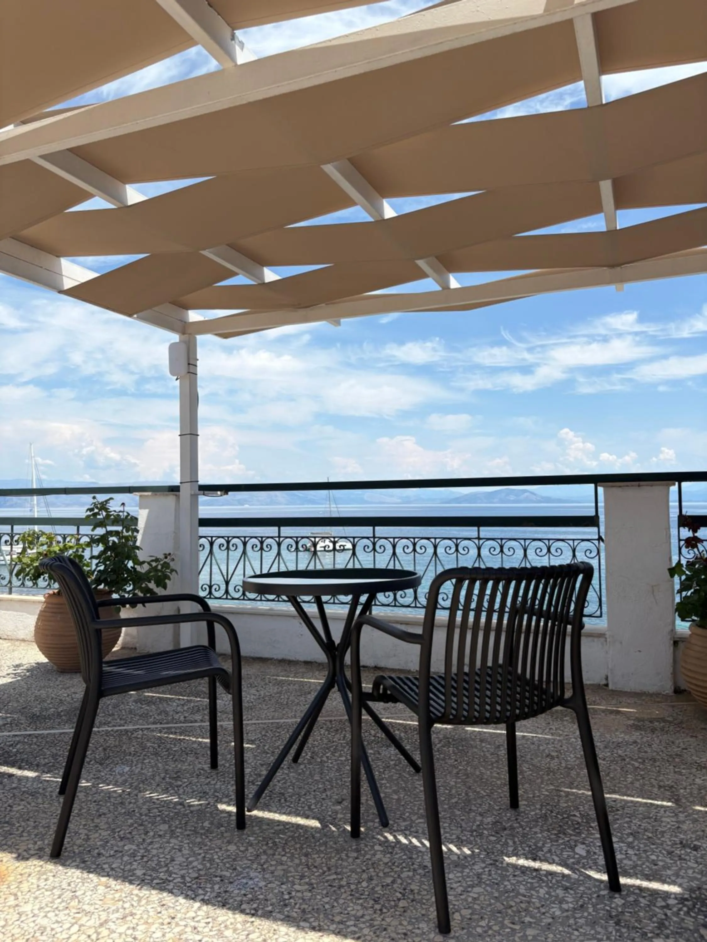 Patio in Eros Beach Hotel