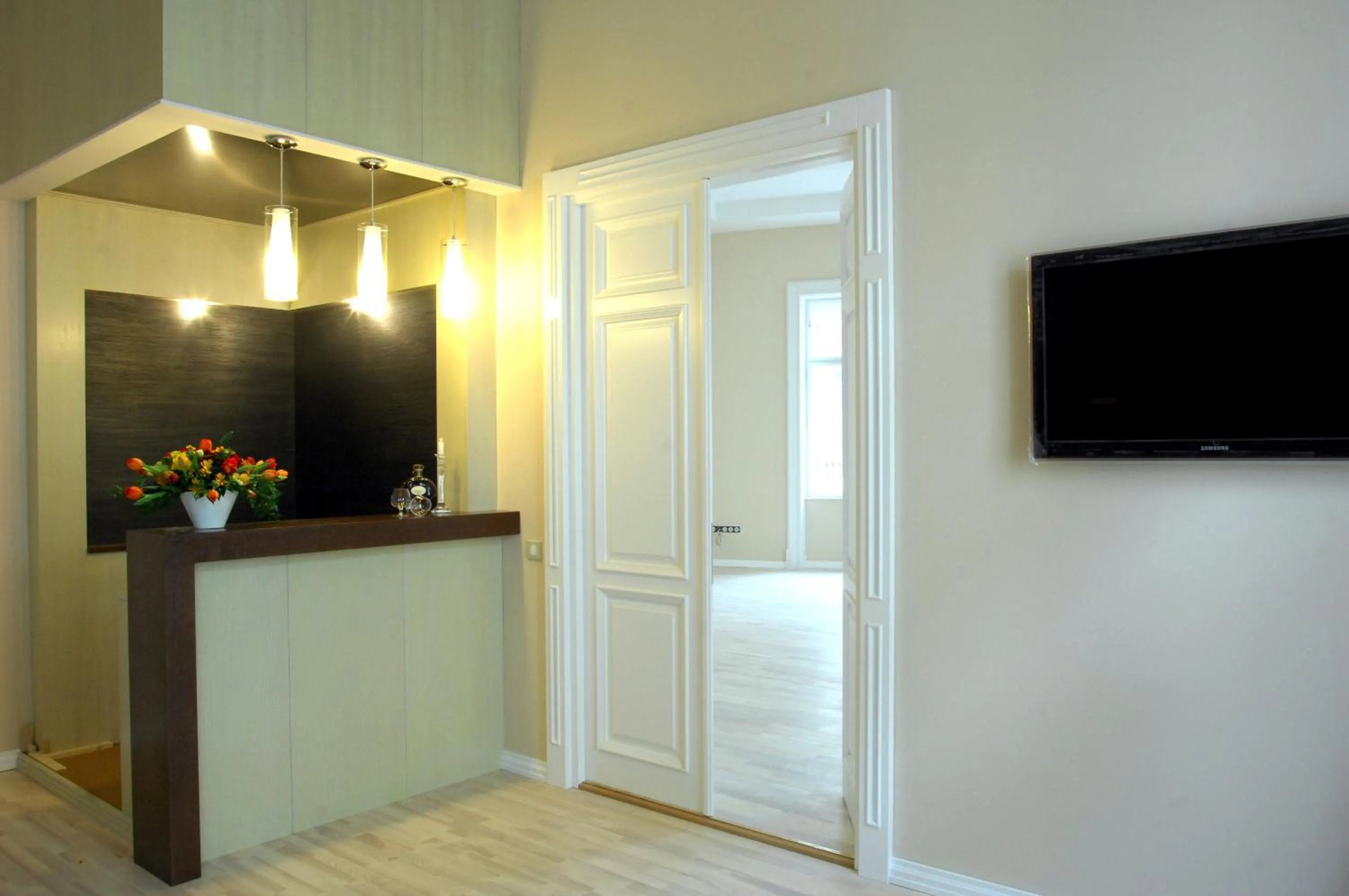 Kitchen or kitchenette in Soleil Apartman Szeged