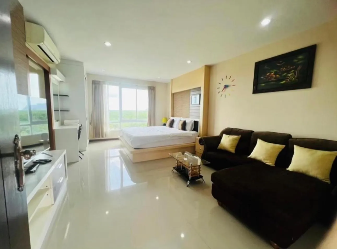 Living room, Bed in The Ozone Krabi Condotel