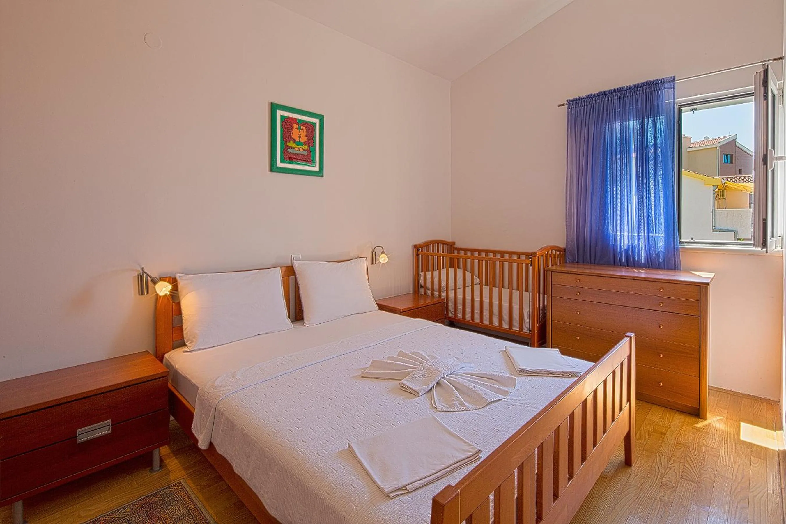 Bedroom, Bed in Apartments Bloom Bečići