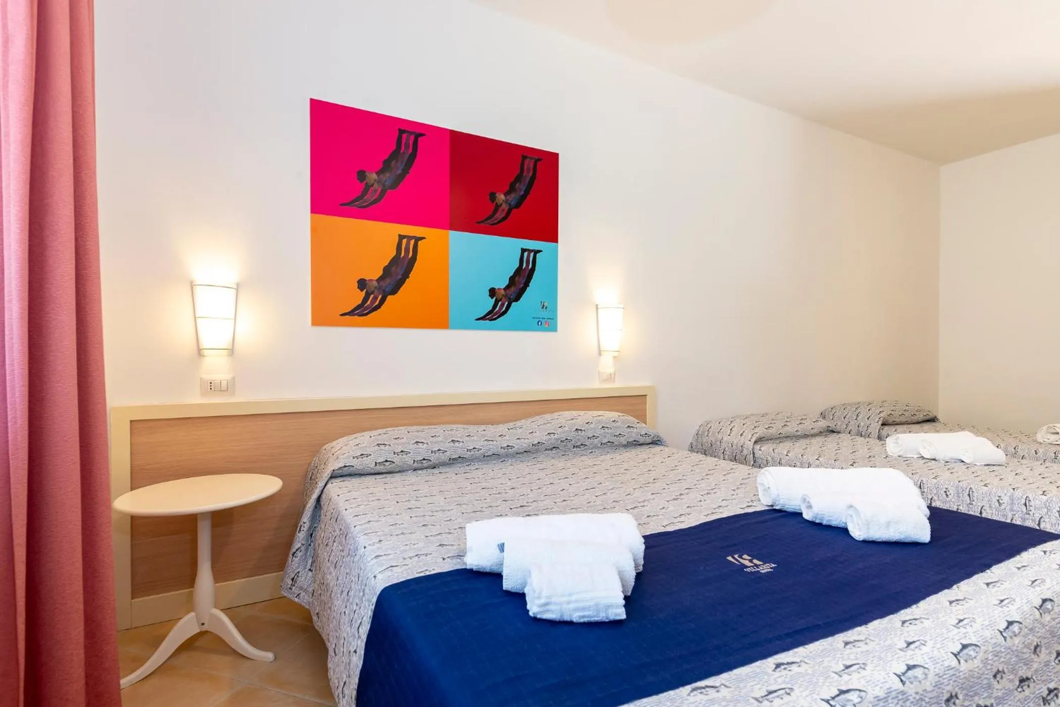 Bed in Hotel Villa Rita