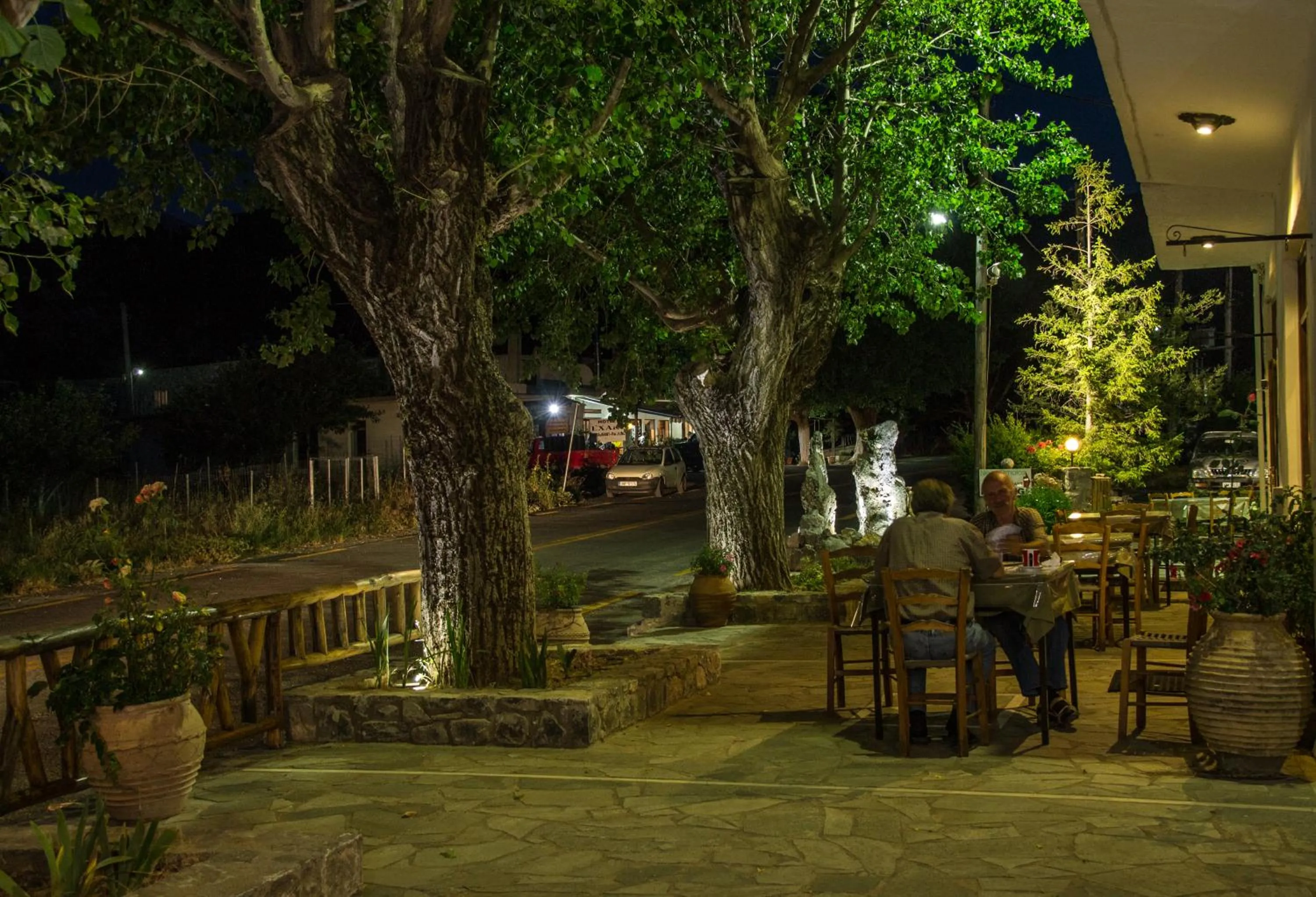 Patio in Neos Omalos Hotel