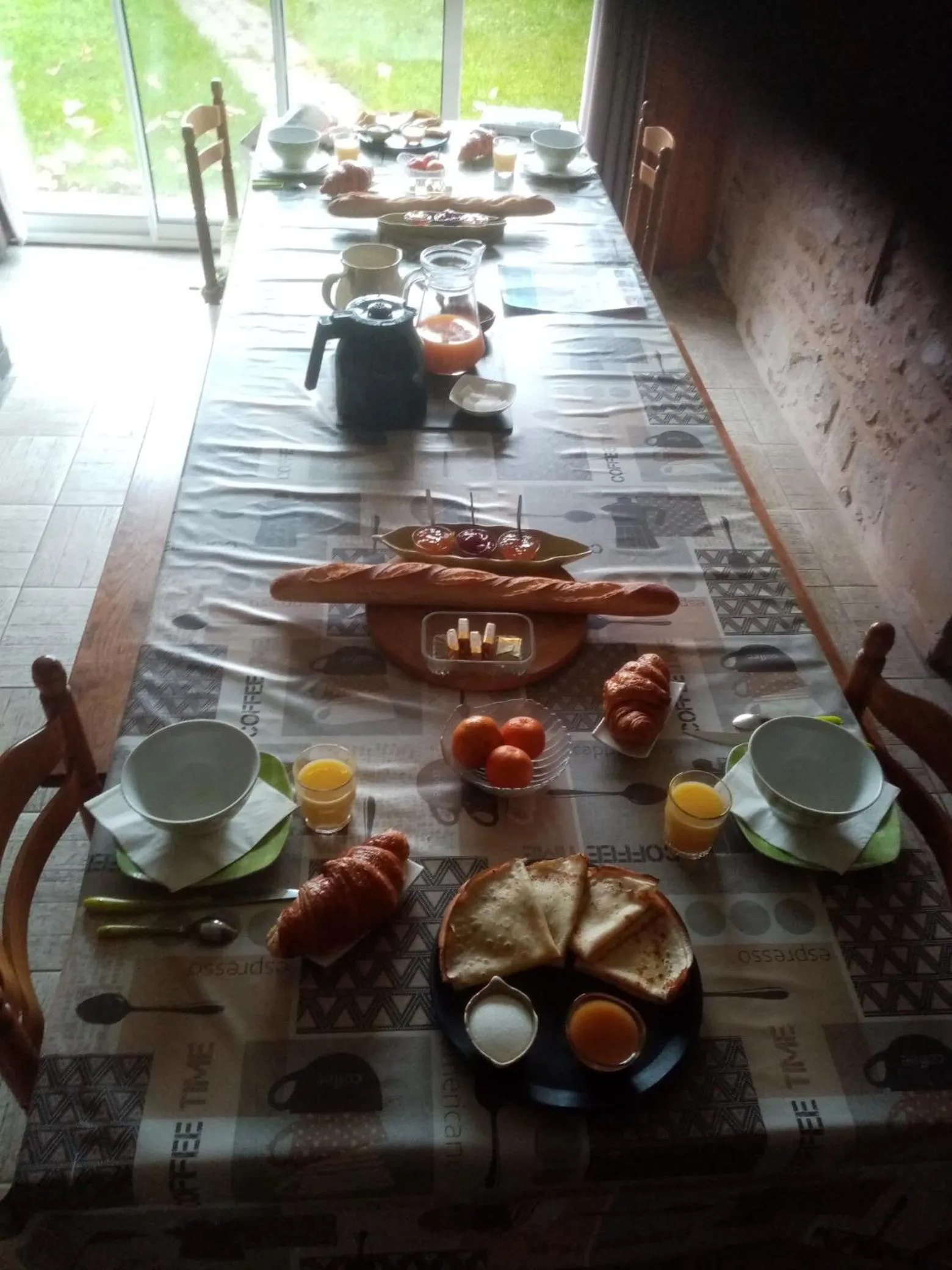 Continental breakfast in les tourterelles