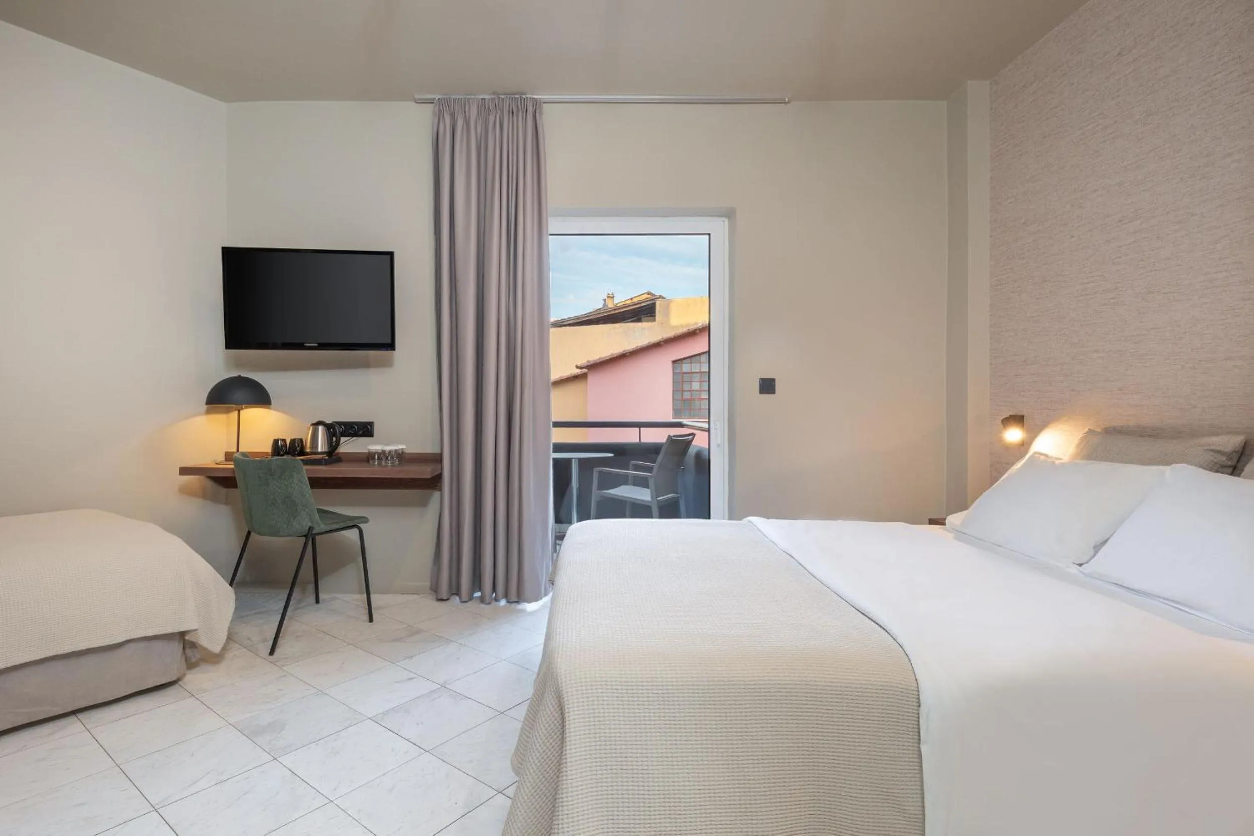 Bed in Hotel Nafpaktos