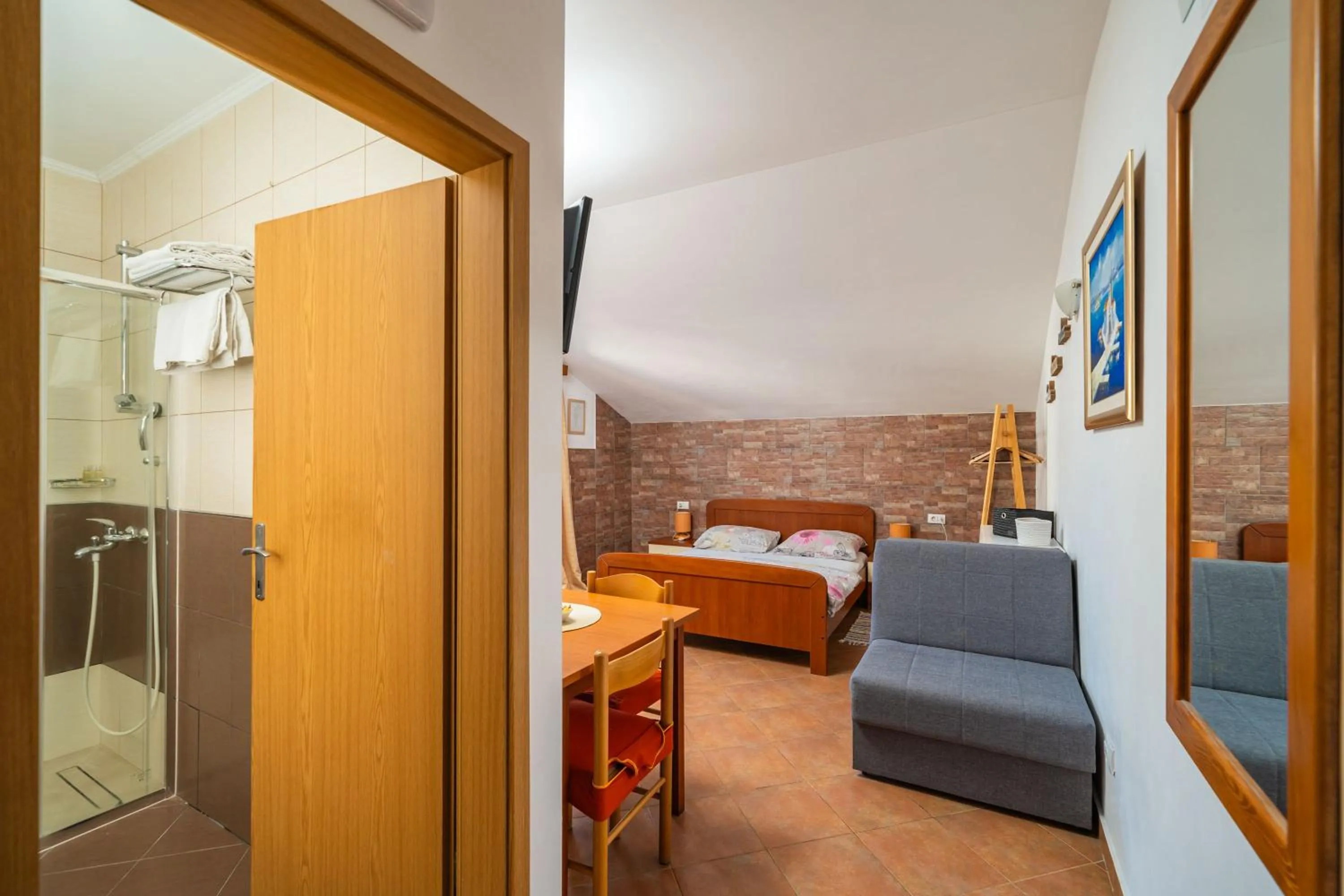 Bedroom, Bed in Apartments Senjo