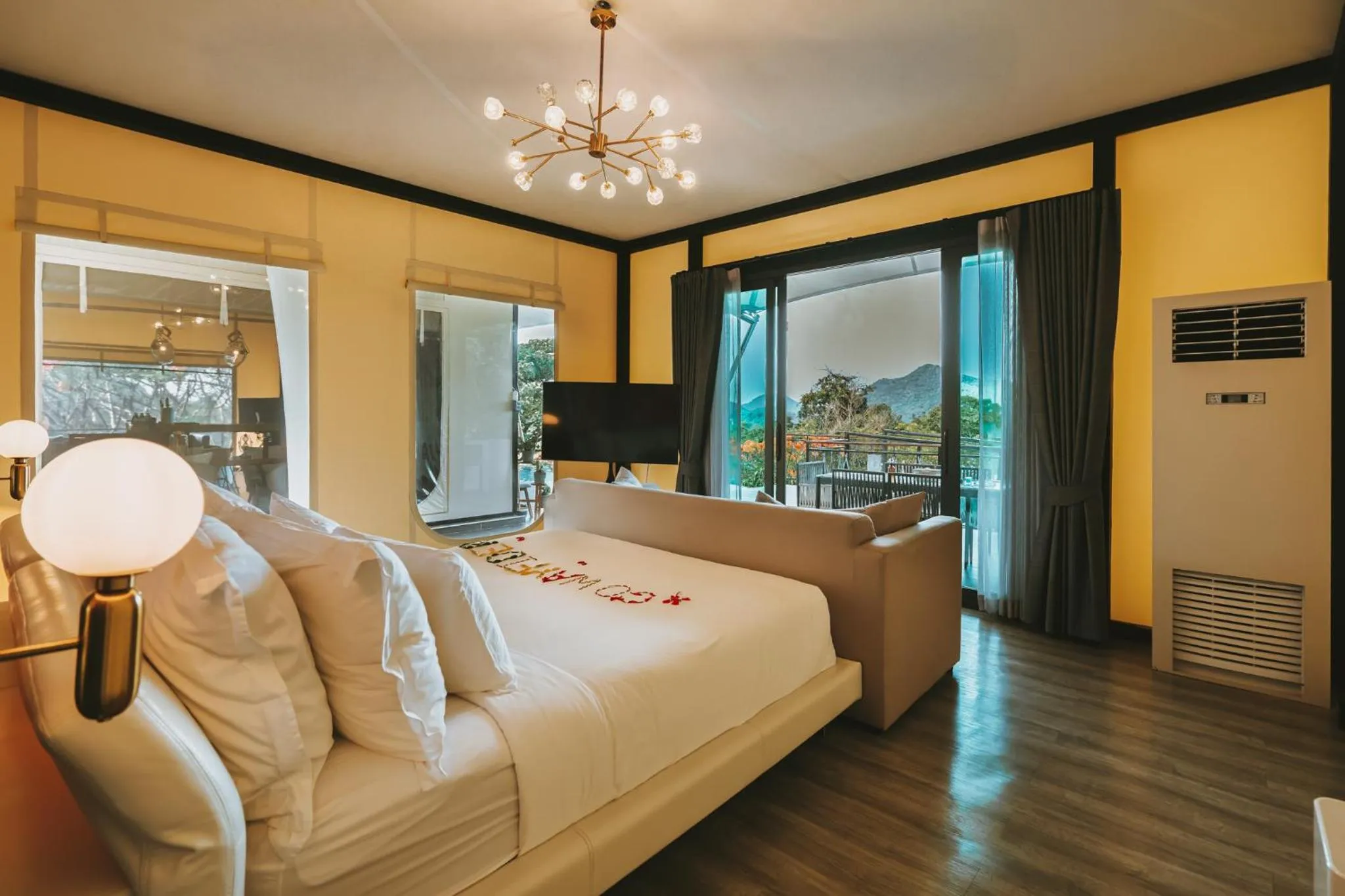 Bed in Te Mata Glamping