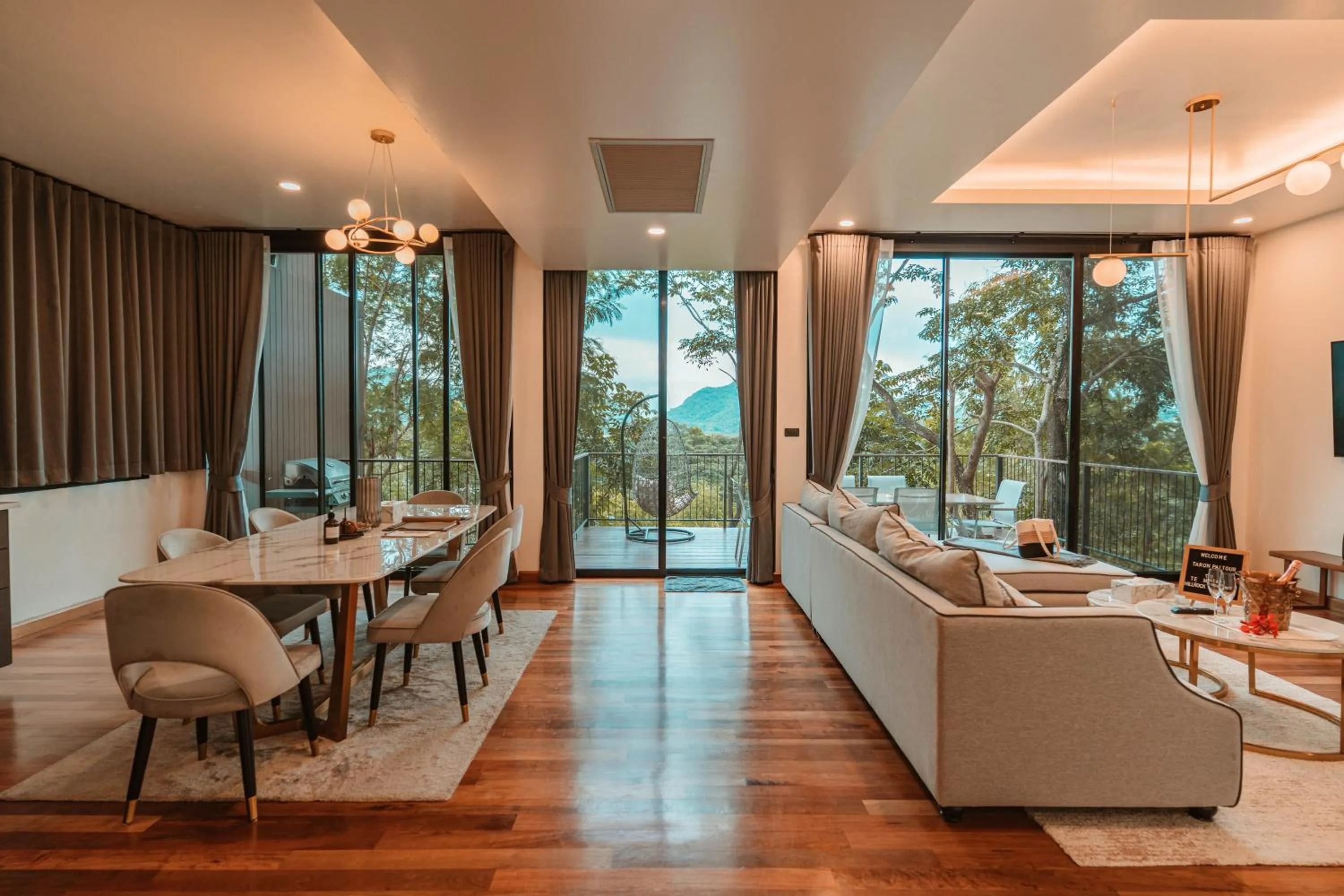 Living room in Te Mata Glamping