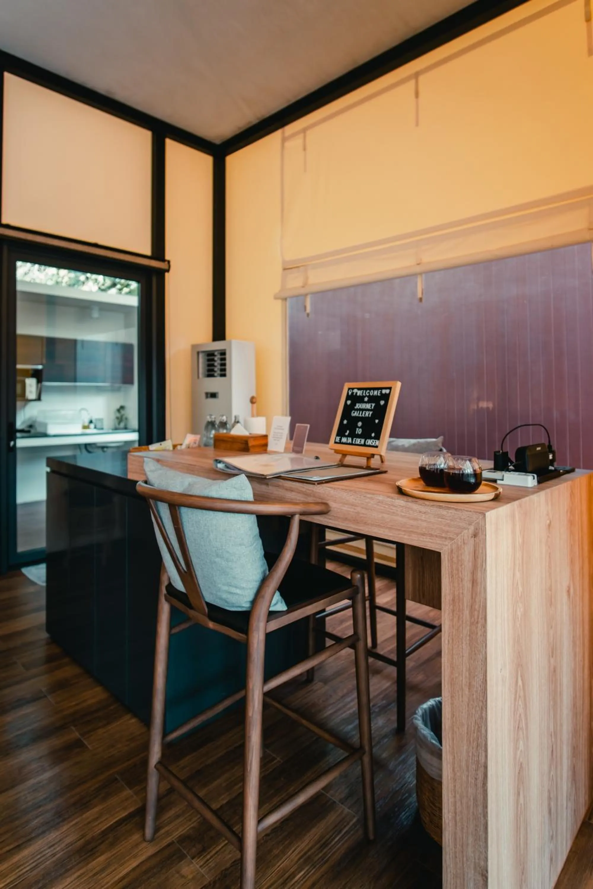 Living room in Te Mata Glamping