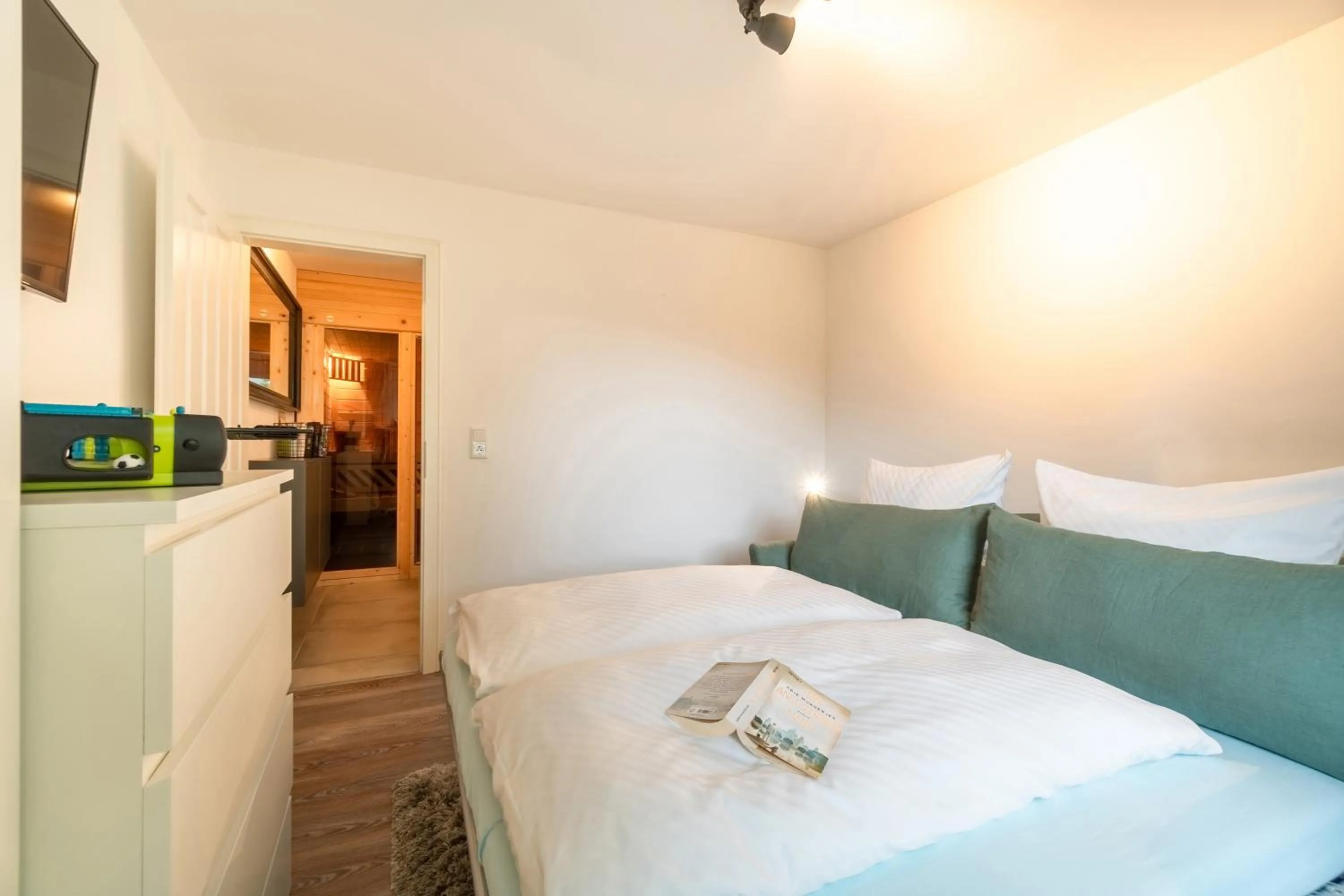 Living room, Bed in Haus am Park