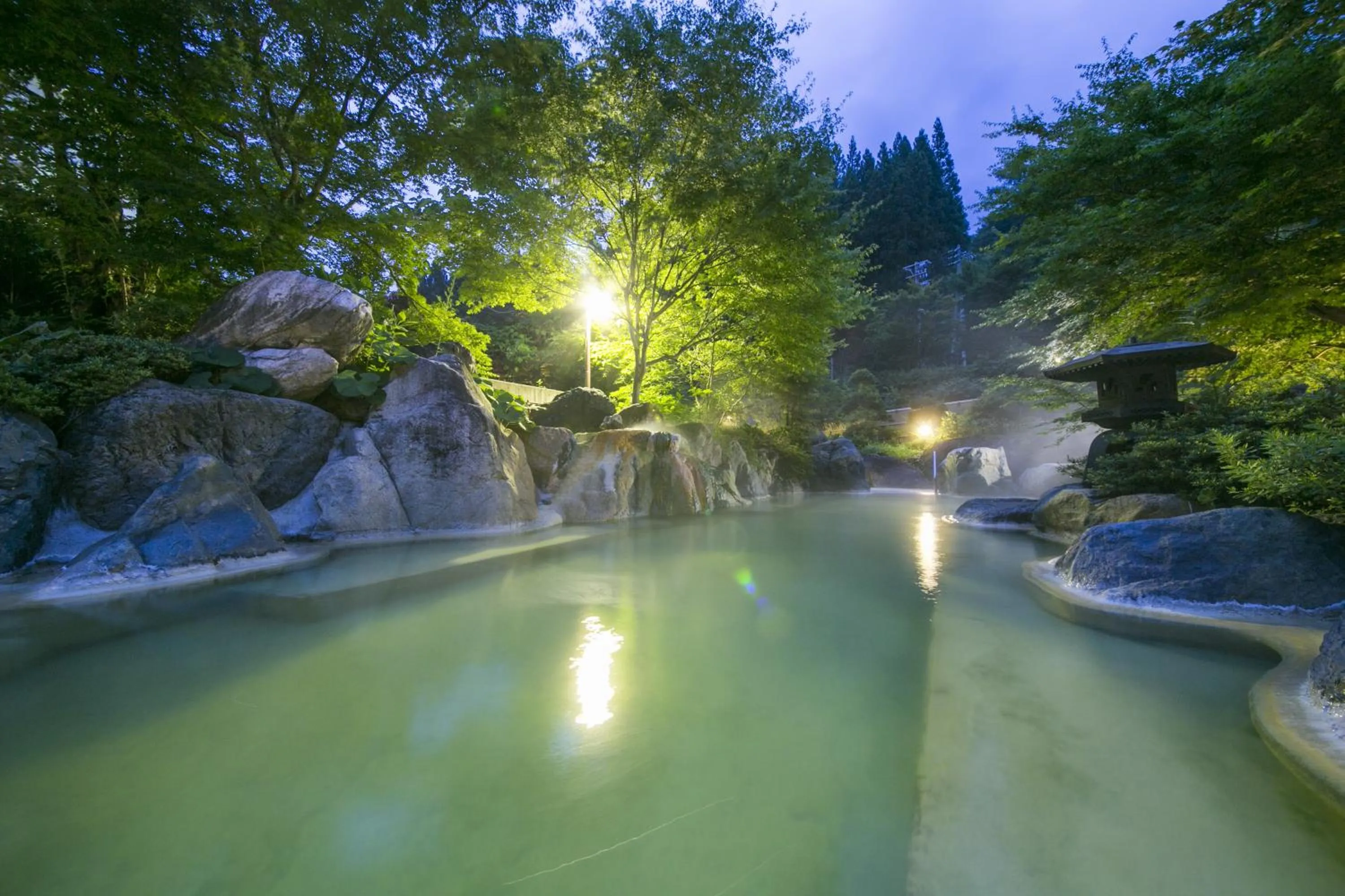 Open Air Bath in Okuhida Garden Hotel Yakedake