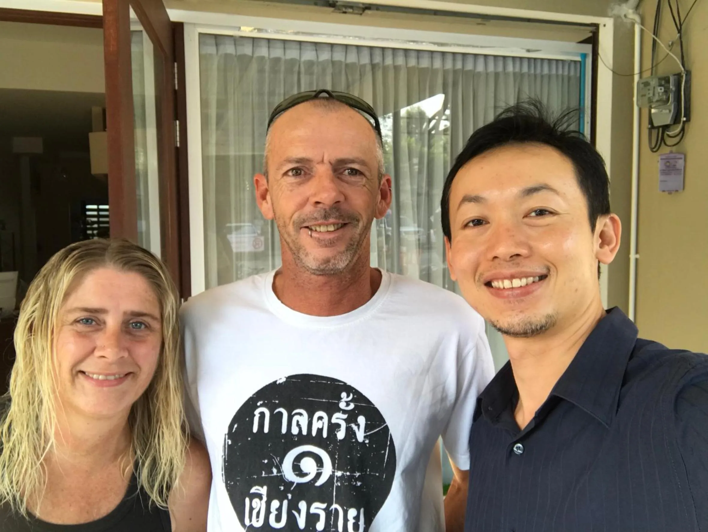 group of guests in Bann Tawan Hostel Chiang Rai
