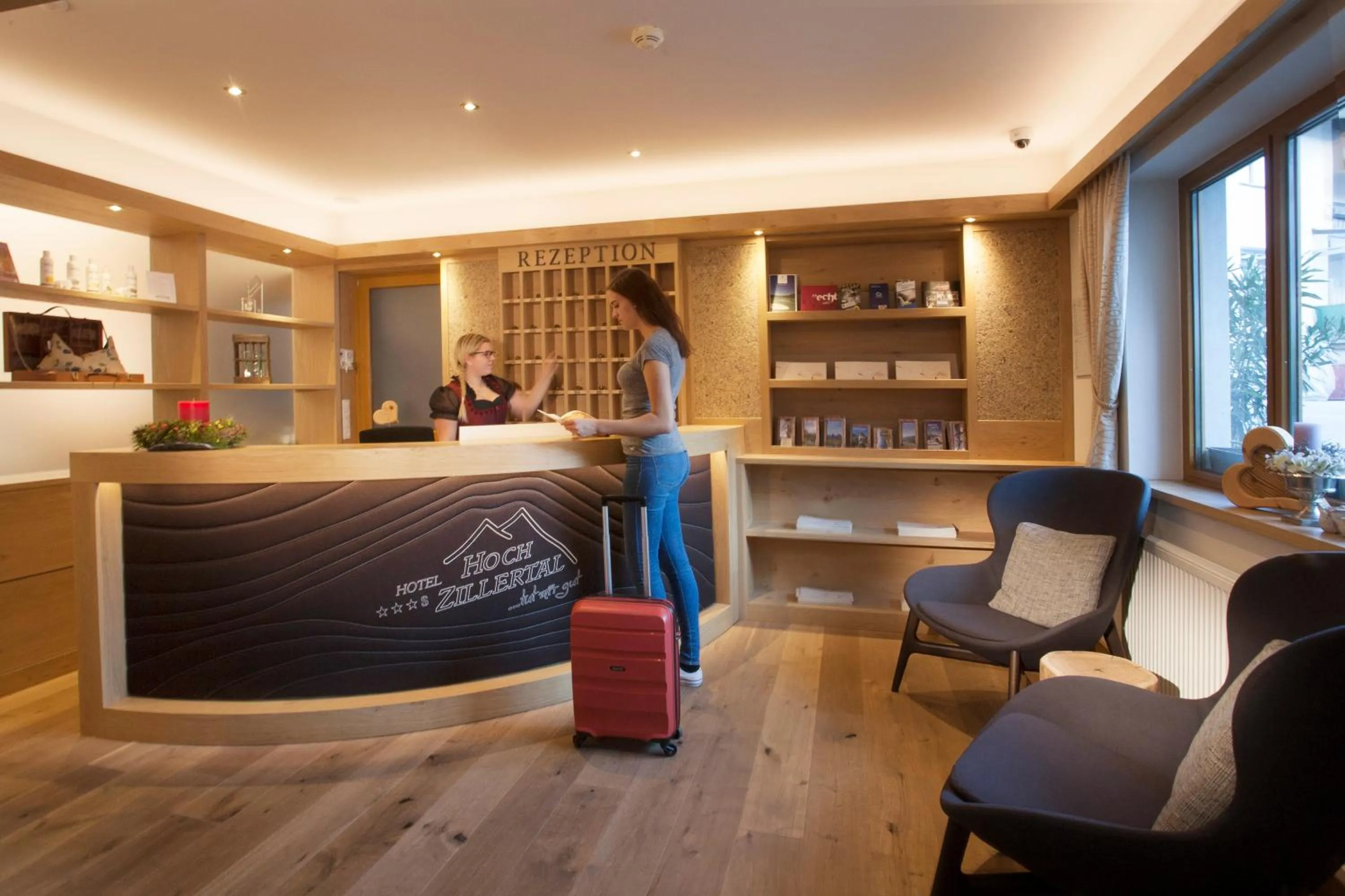 Lobby or reception in Kräuterhotel Hochzillertal