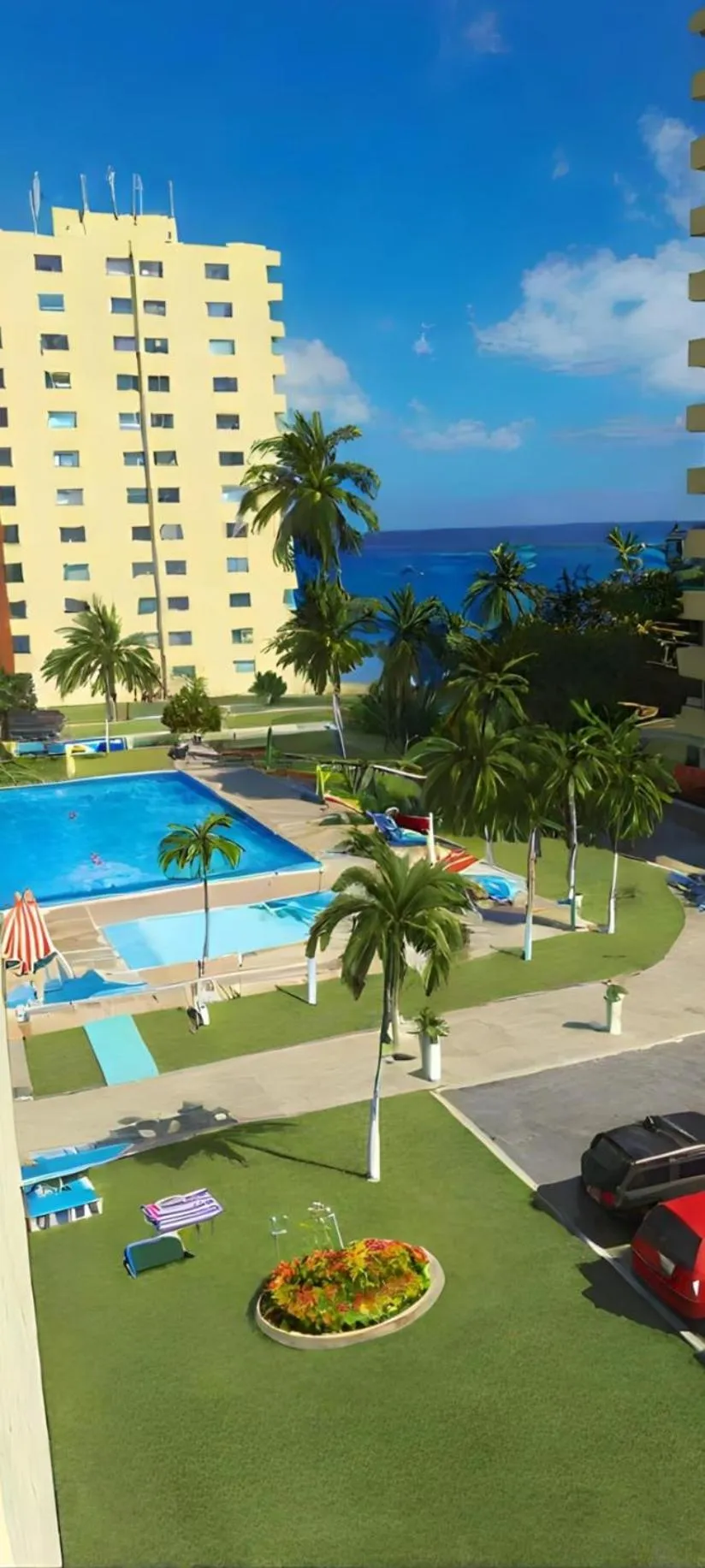 Beach-side condos at Turtle Beach Towers