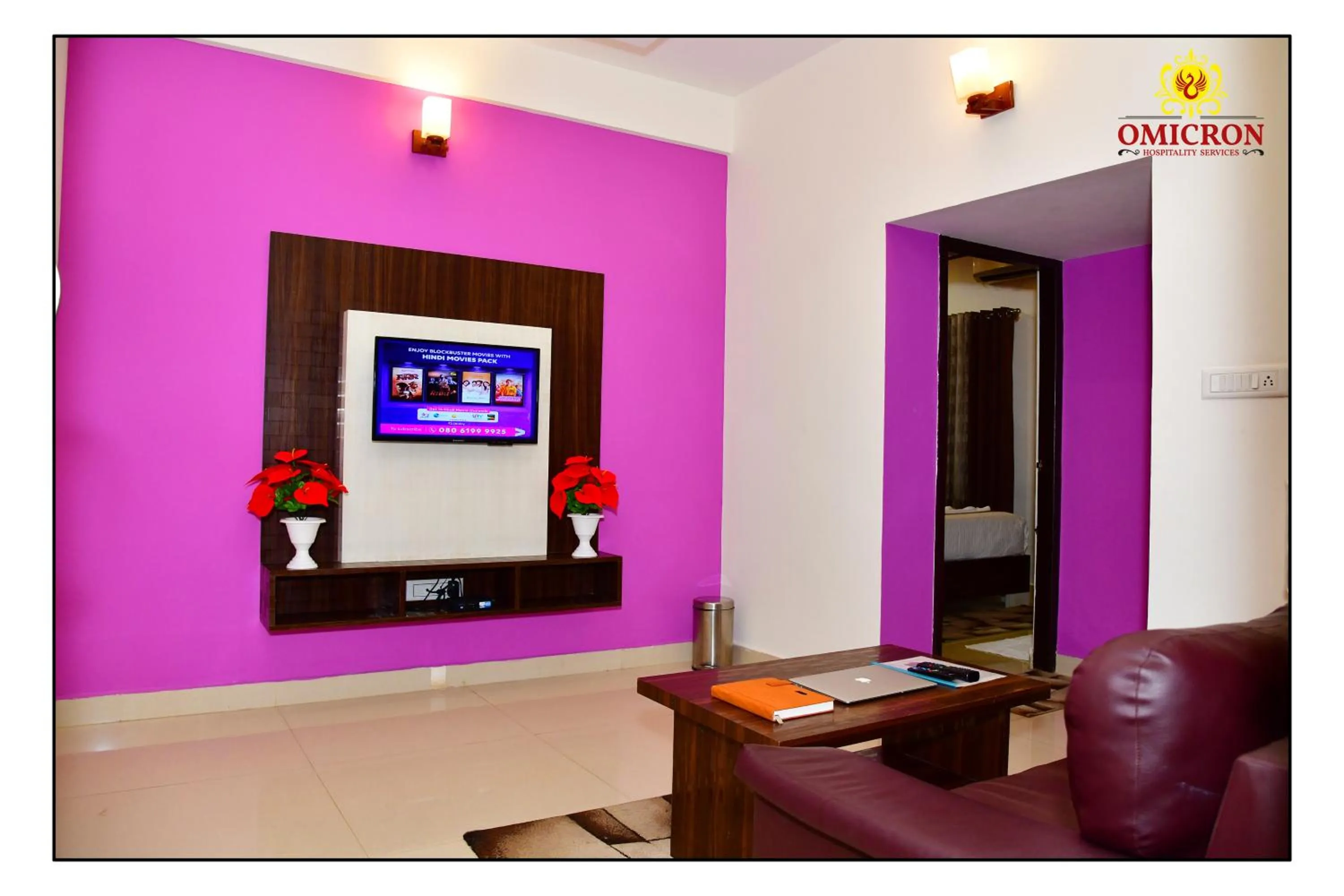 Communal lounge/ TV room in Hotel Omicron 1 BHK Studio room