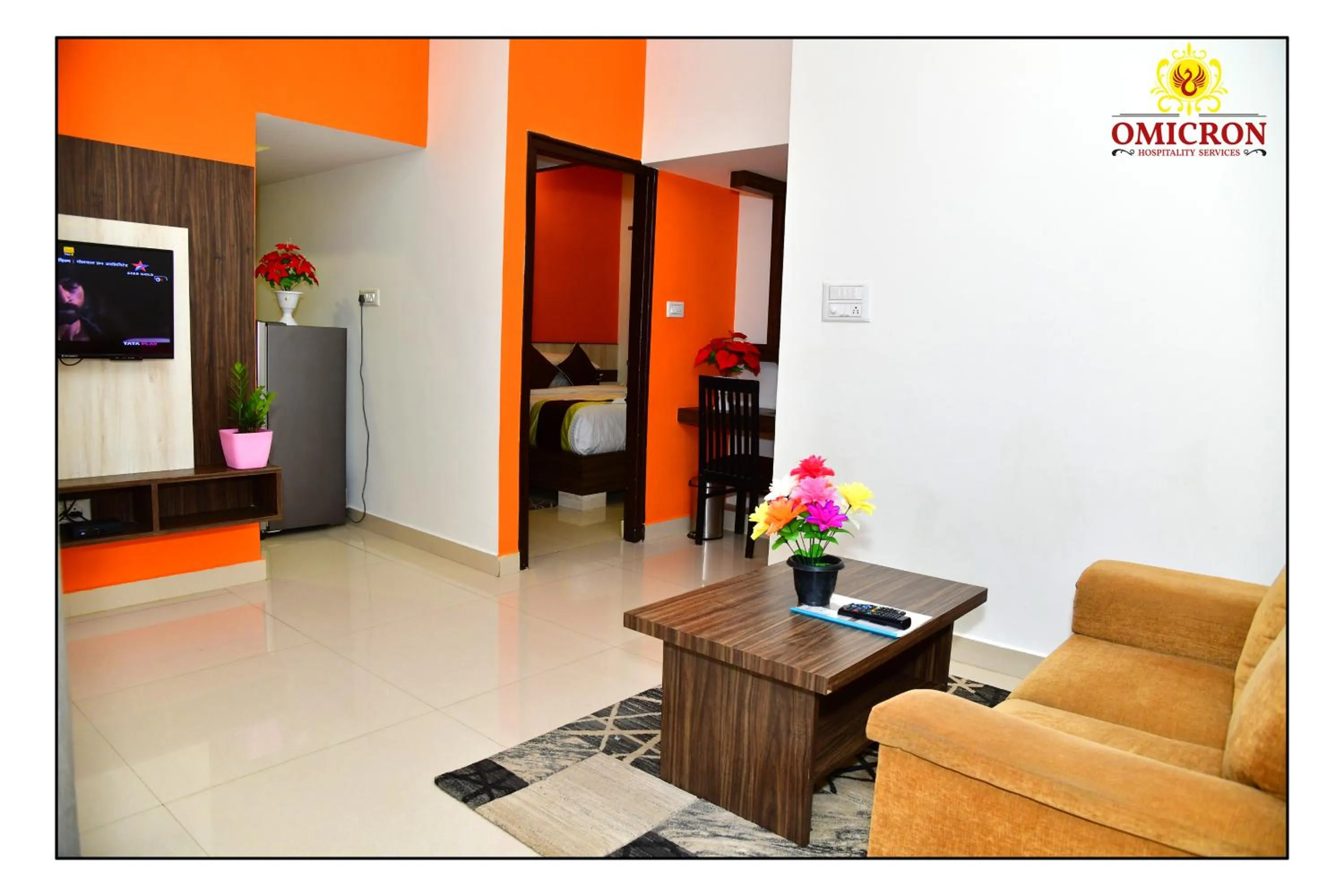Living room in Hotel Omicron 1 BHK Studio room